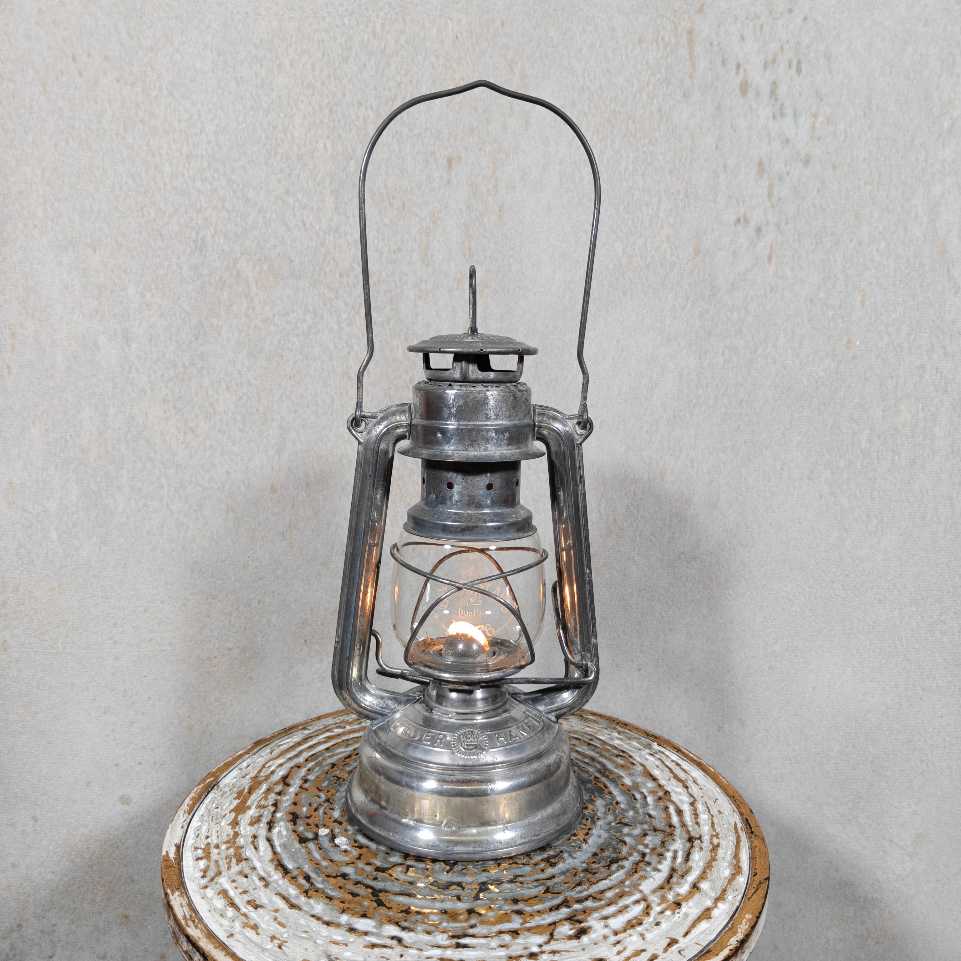 Vintage Feuerhand 276 Superflam Storm Lantern – Complete, Working & Featuring Rare Etched Superflam Glass (1960s–1970s)