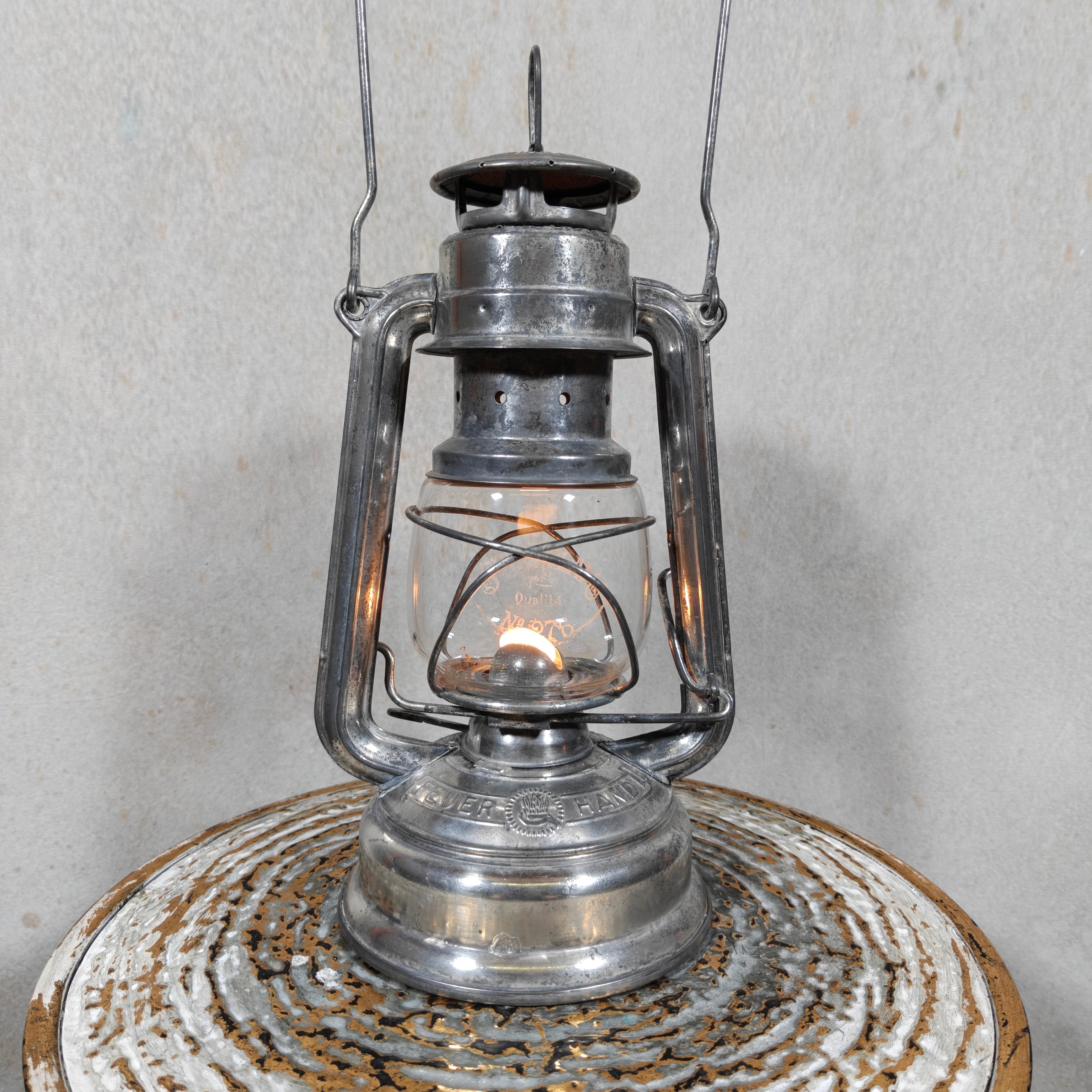 Vintage Feuerhand 276 Superflam Storm Lantern – Complete, Working & Featuring Rare Etched Superflam Glass (1960s–1970s)