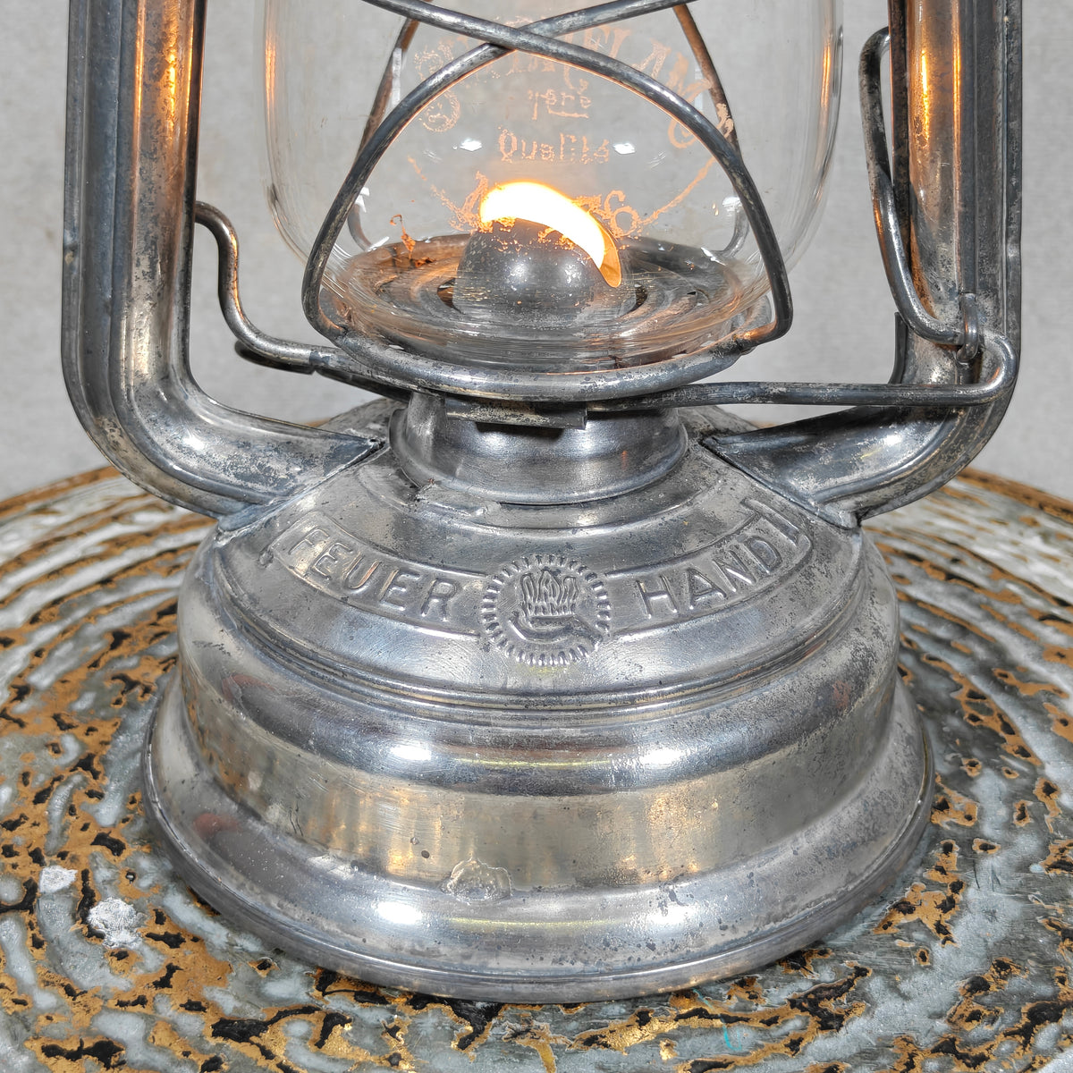 Vintage Feuerhand 276 Superflam Storm Lantern – Complete, Working & Featuring Rare Etched Superflam Glass (1960s–1970s)