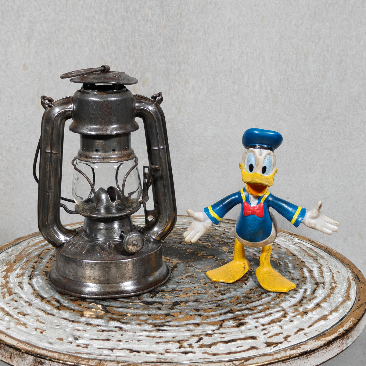 Rare Pre‑War BAT 155 Storm Lantern – Small Model, Excellent Condition, Marked Glass (1930s)