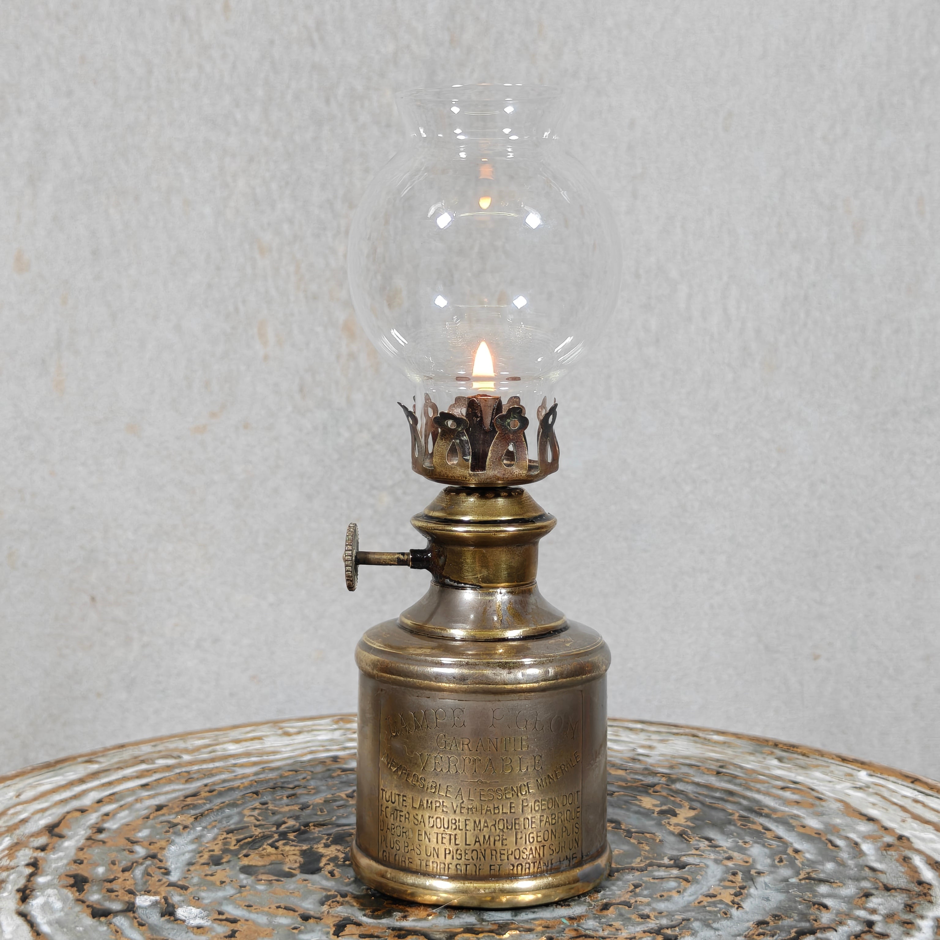 Vintage French “Pigeon” Oil Lamp – Rare Small Model