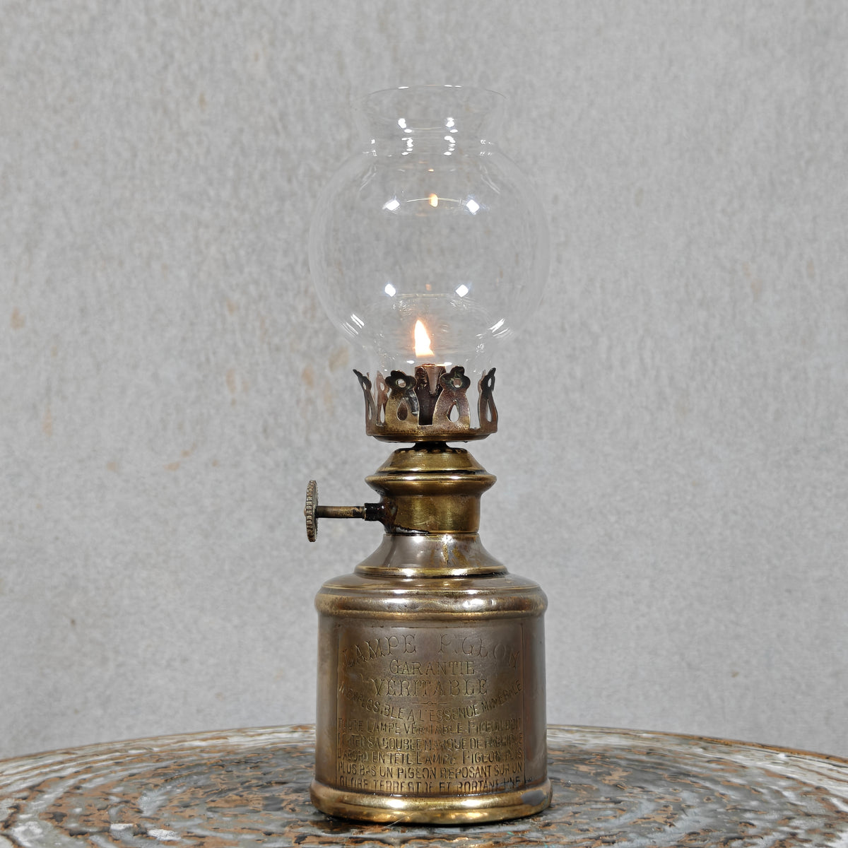 Vintage French “Pigeon” Oil Lamp – Rare Small Model