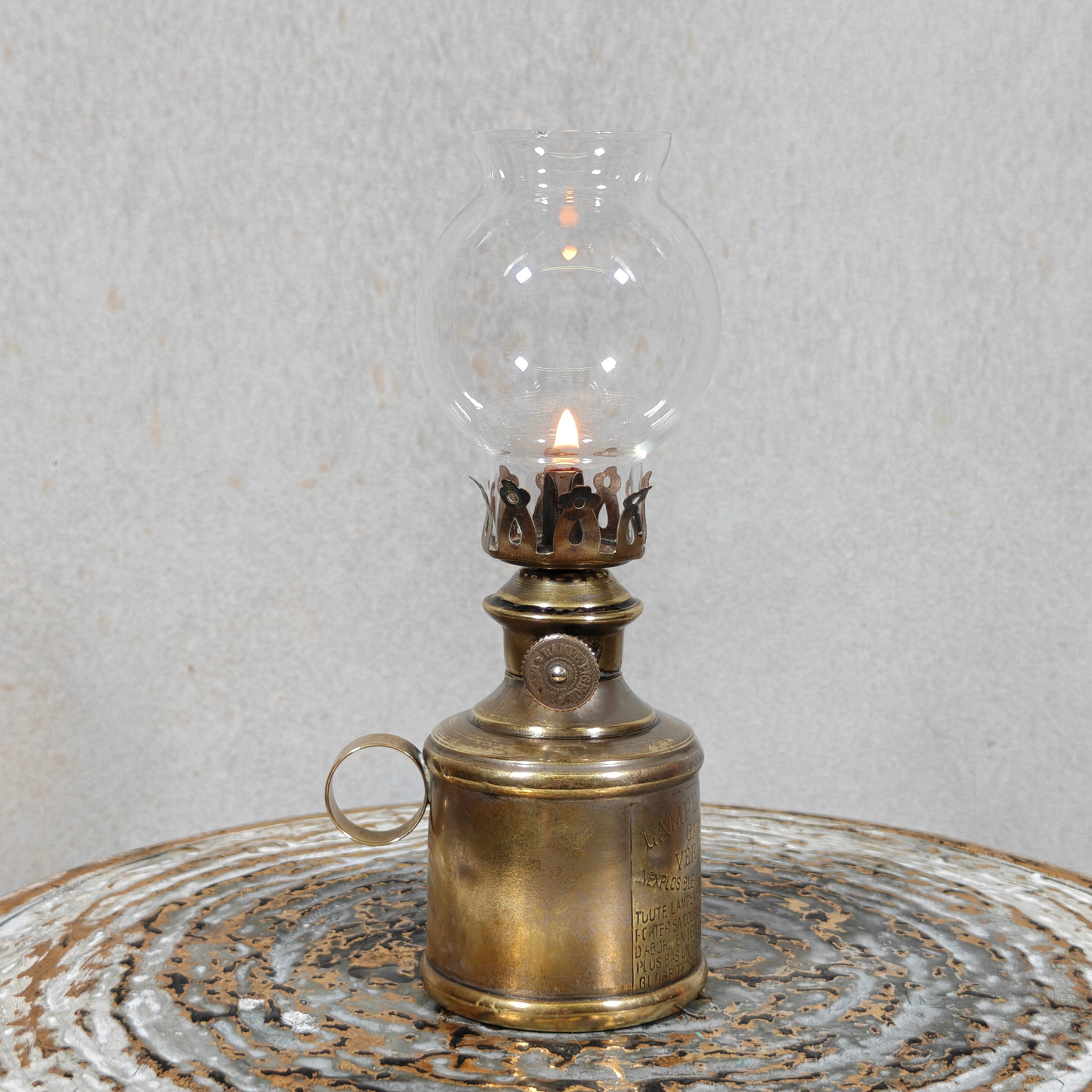 Vintage French “Pigeon” Oil Lamp – Rare Small Model