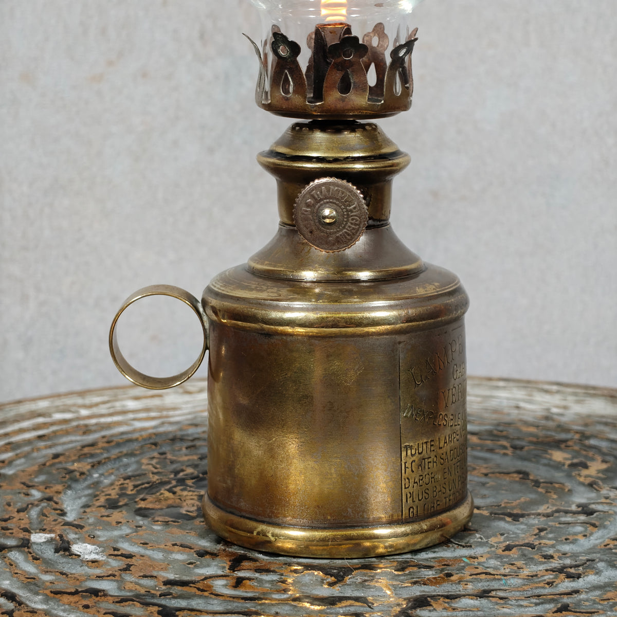 Vintage French “Pigeon” Oil Lamp – Rare Small Model