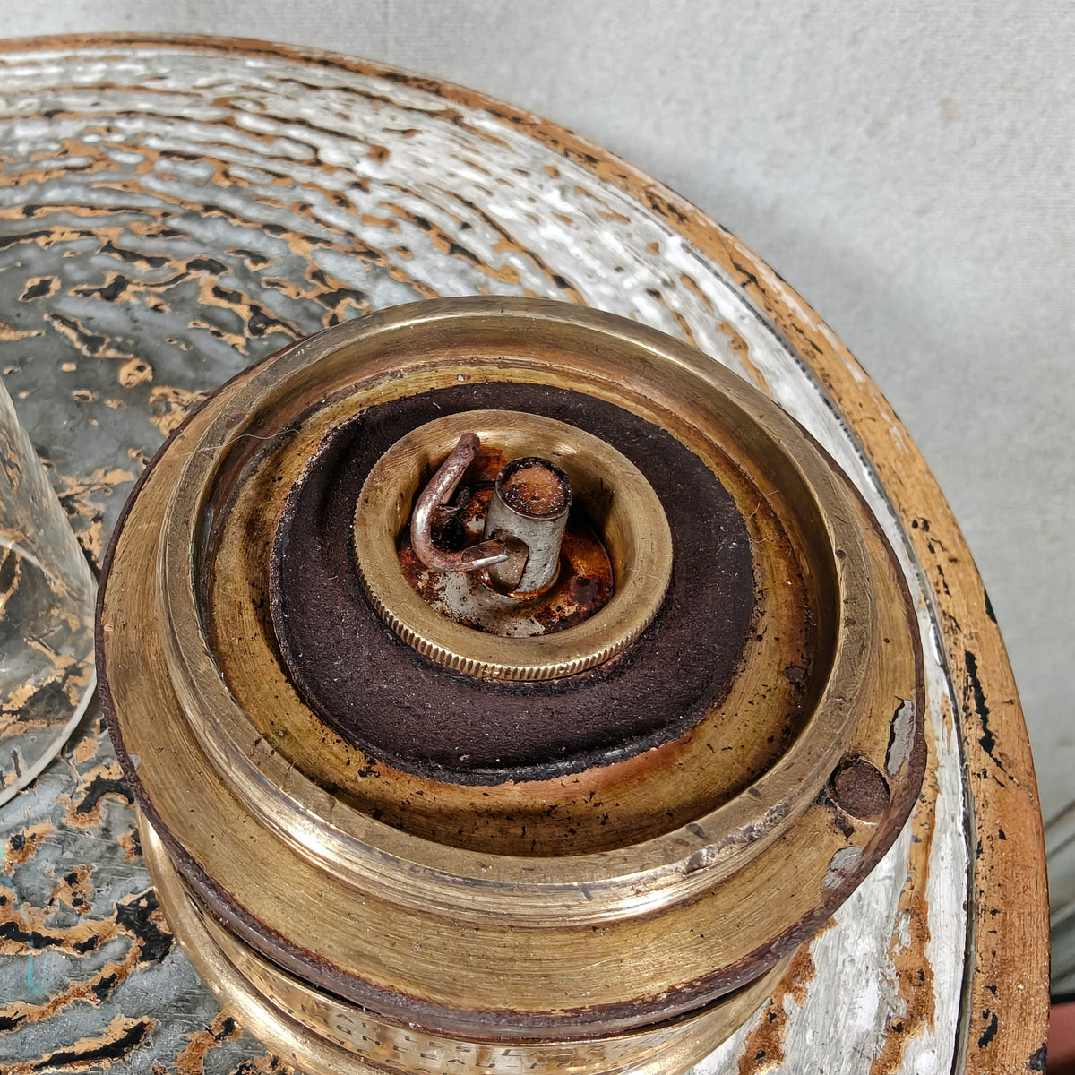 Rare A. Dufrane‑Castiau Mining Lamp – “Lampe de Reconnaissance” with Viewing Window & Jena Glass (c. 1875–1920)