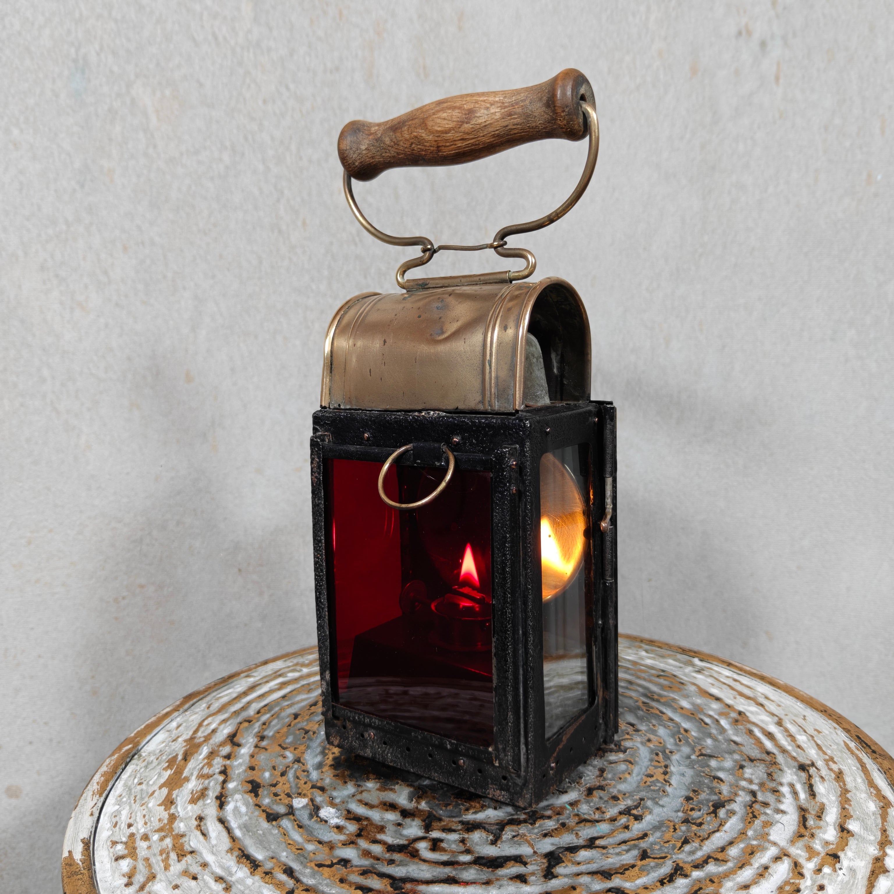 Rare Railway Hand Lamp / Signal Lantern – G. Knodt Frankfurt for K.E.D. Saarbrücken (c. 1900–1918)
