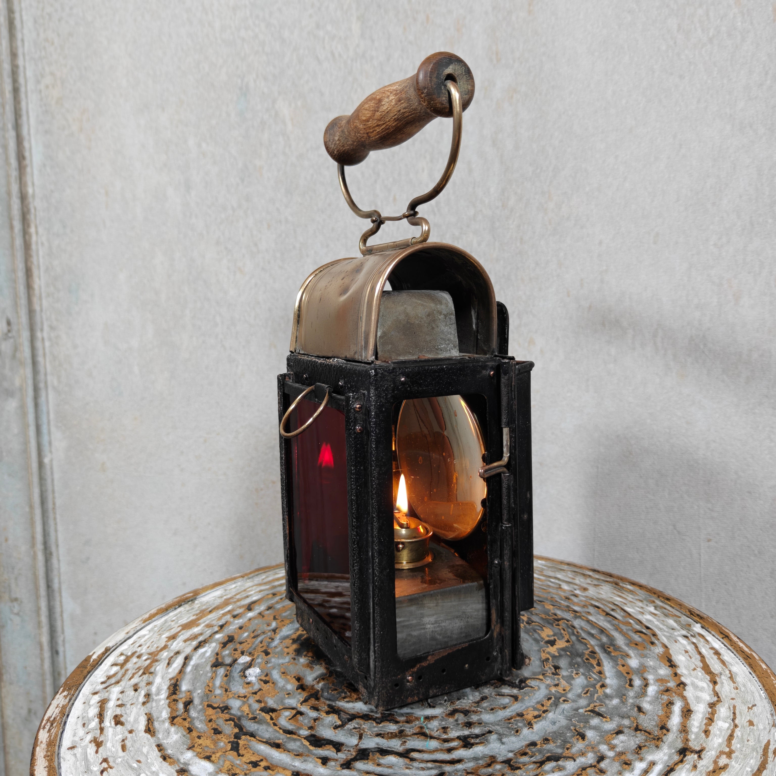 Rare Railway Hand Lamp / Signal Lantern – G. Knodt Frankfurt for K.E.D. Saarbrücken (c. 1900–1918)
