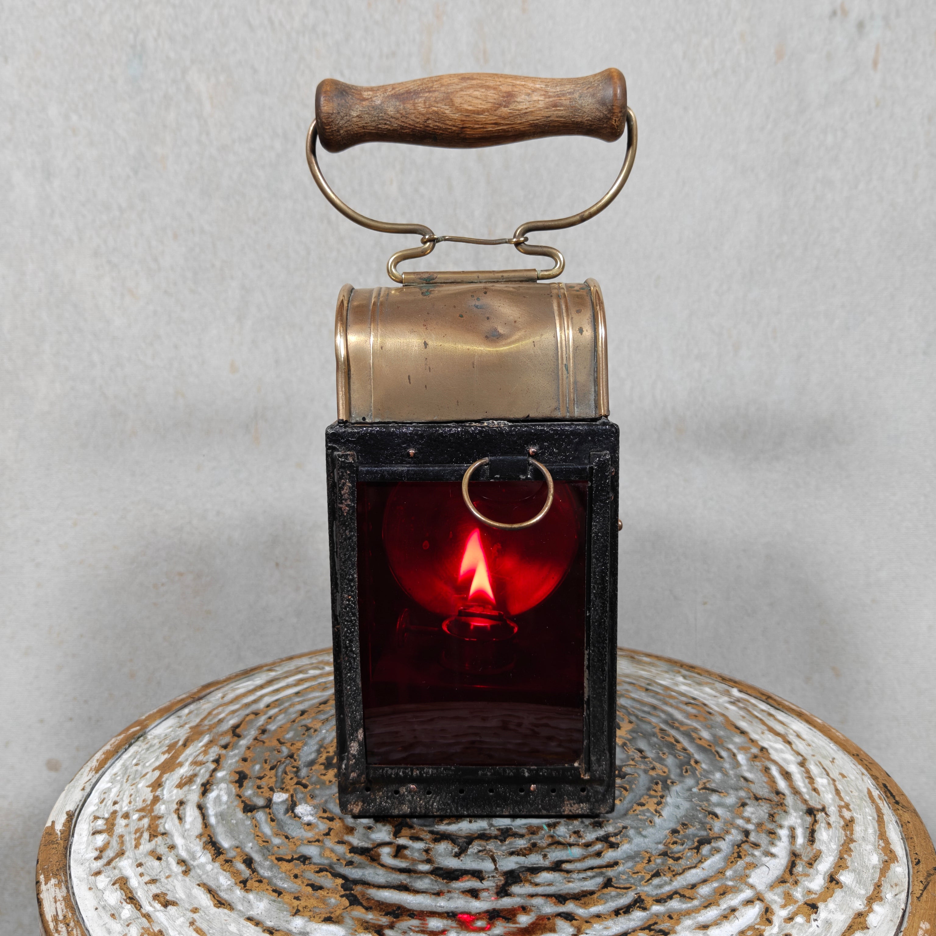 Rare Railway Hand Lamp / Signal Lantern – G. Knodt Frankfurt for K.E.D. Saarbrücken (c. 1900–1918)