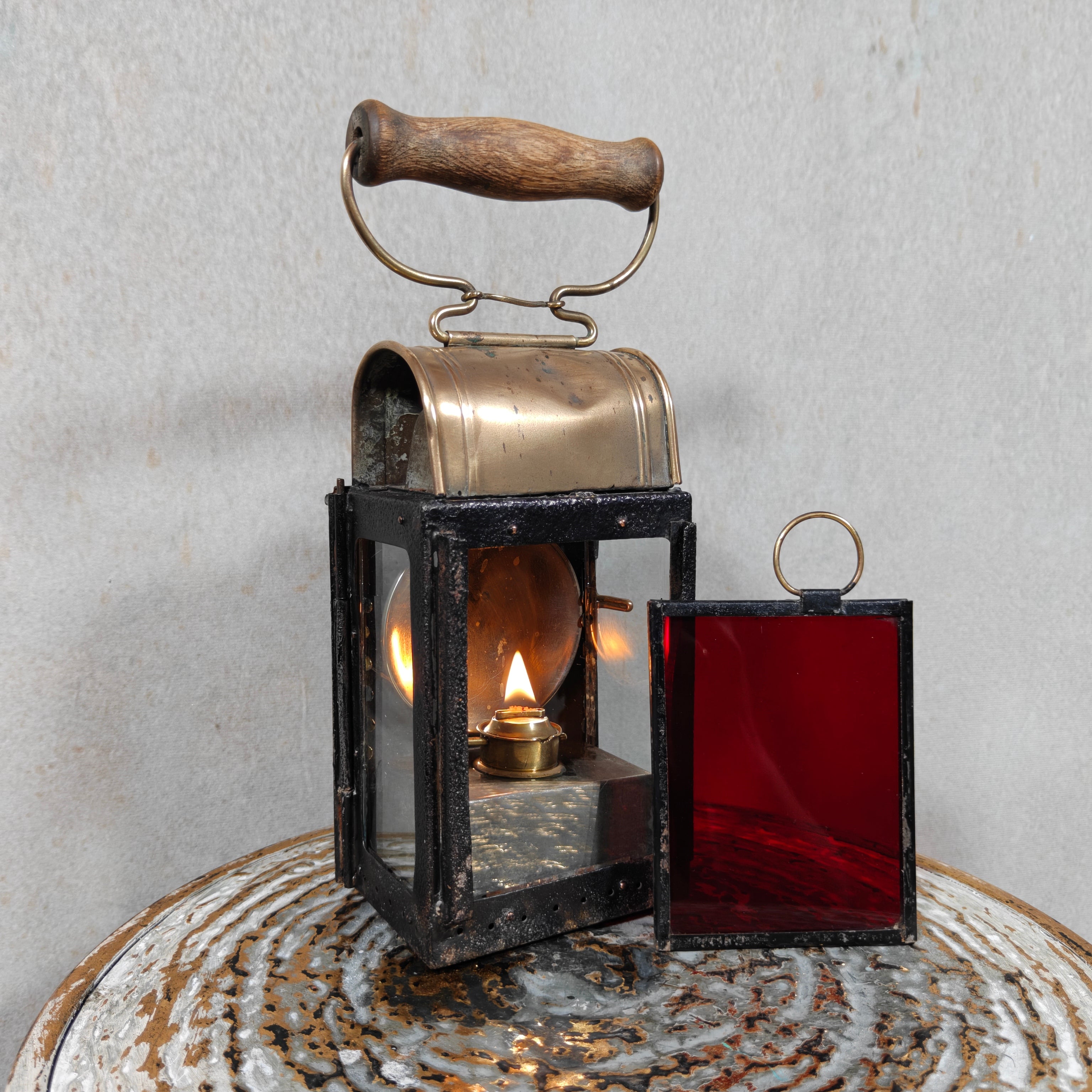 Rare Railway Hand Lamp / Signal Lantern – G. Knodt Frankfurt for K.E.D. Saarbrücken (c. 1900–1918)