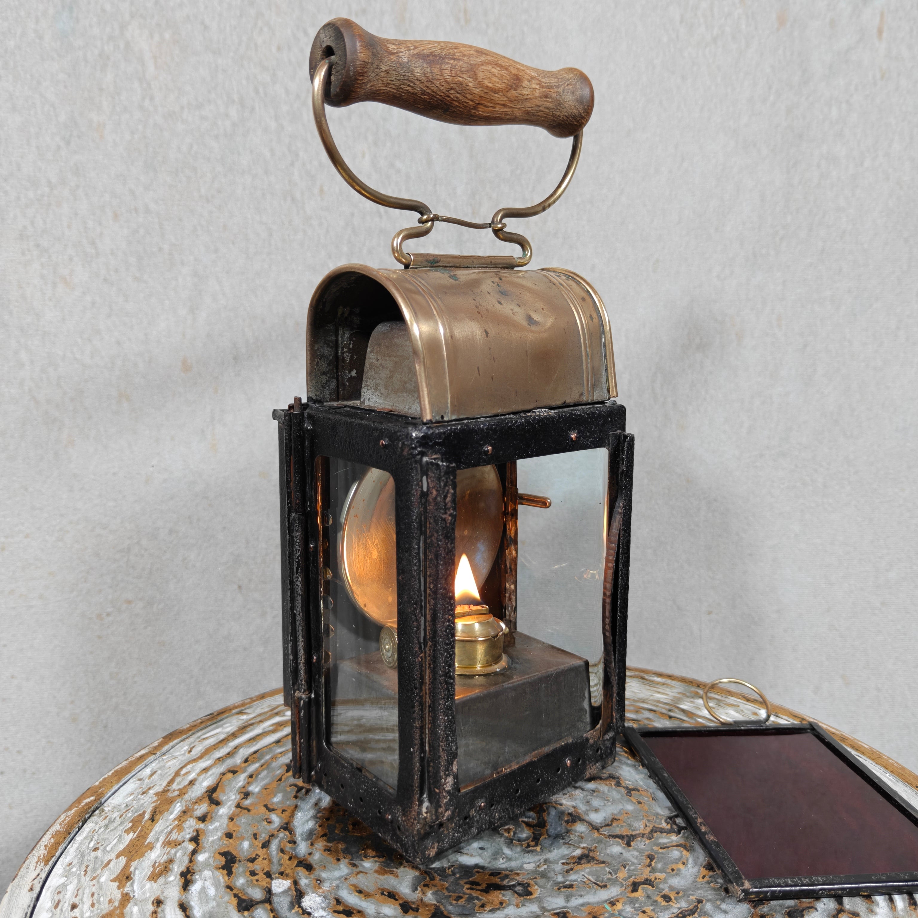 Rare Railway Hand Lamp / Signal Lantern – G. Knodt Frankfurt for K.E.D. Saarbrücken (c. 1900–1918)