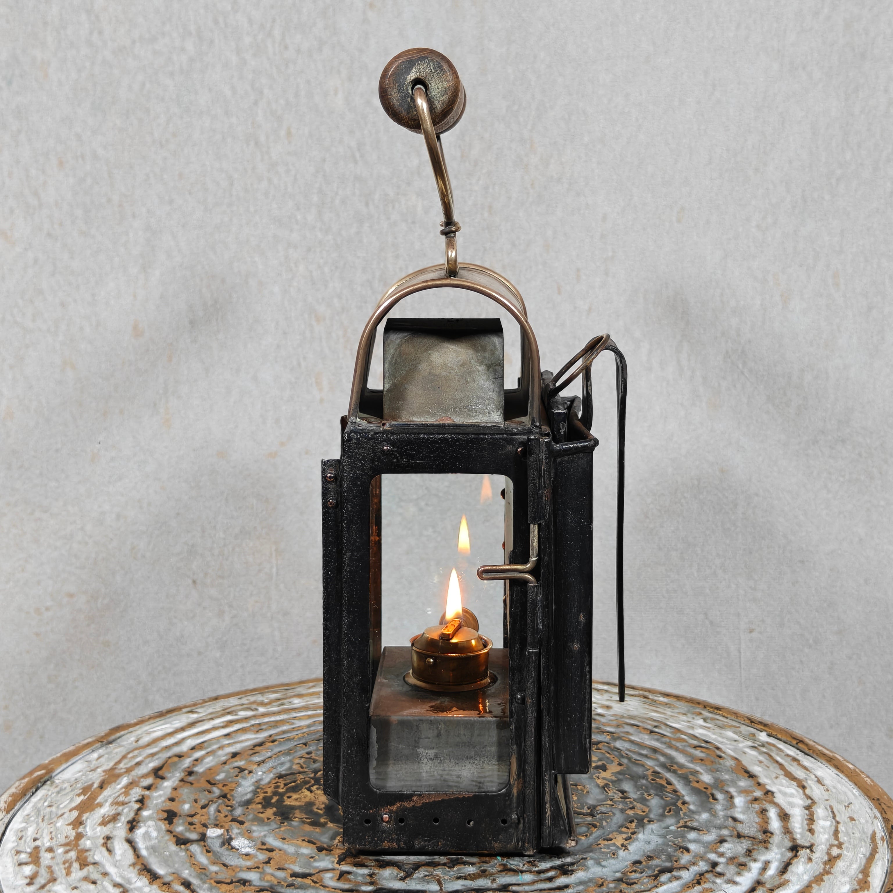Rare Railway Hand Lamp / Signal Lantern – G. Knodt Frankfurt for K.E.D. Saarbrücken (c. 1900–1918)