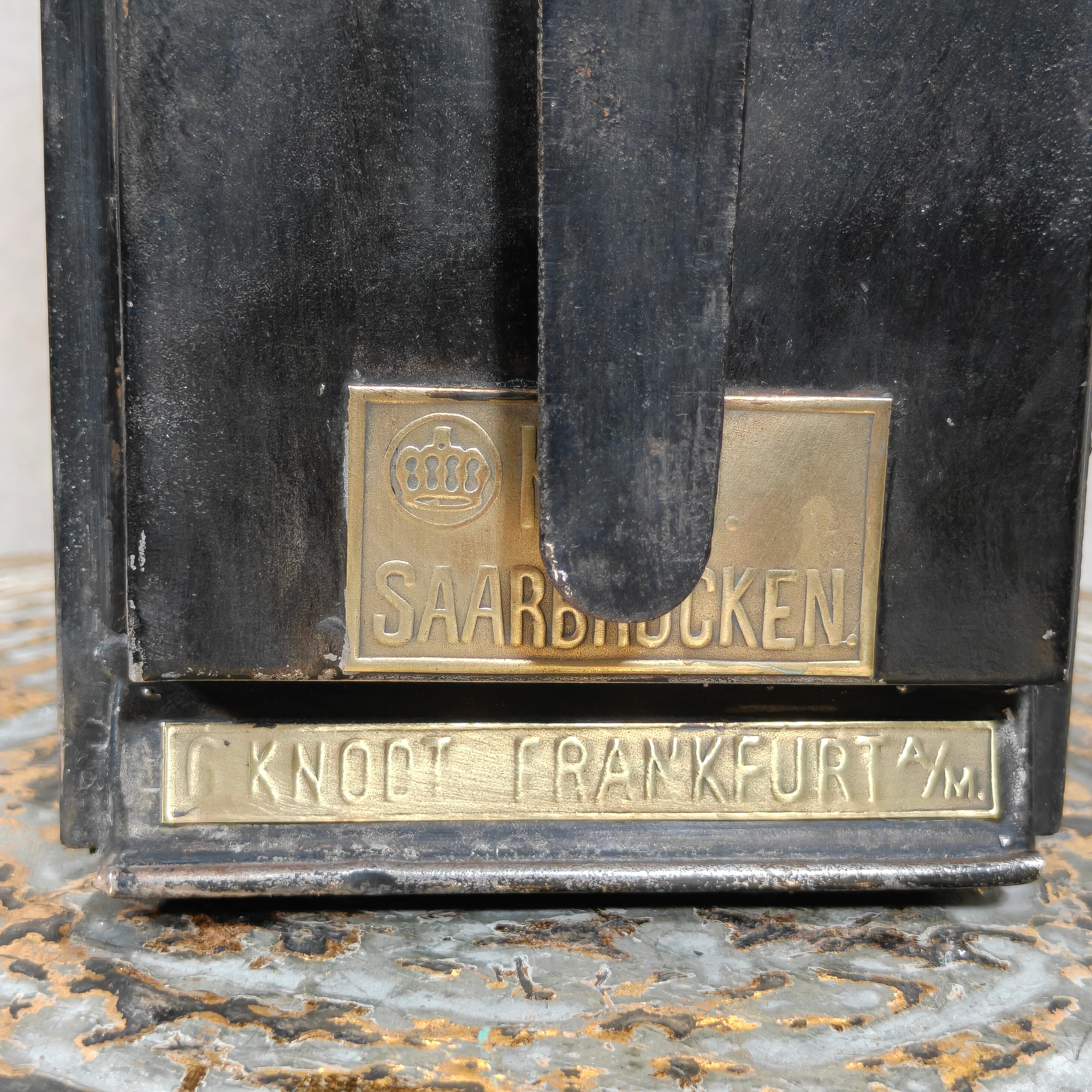 Rare Railway Hand Lamp / Signal Lantern – G. Knodt Frankfurt for K.E.D. Saarbrücken (c. 1900–1918)