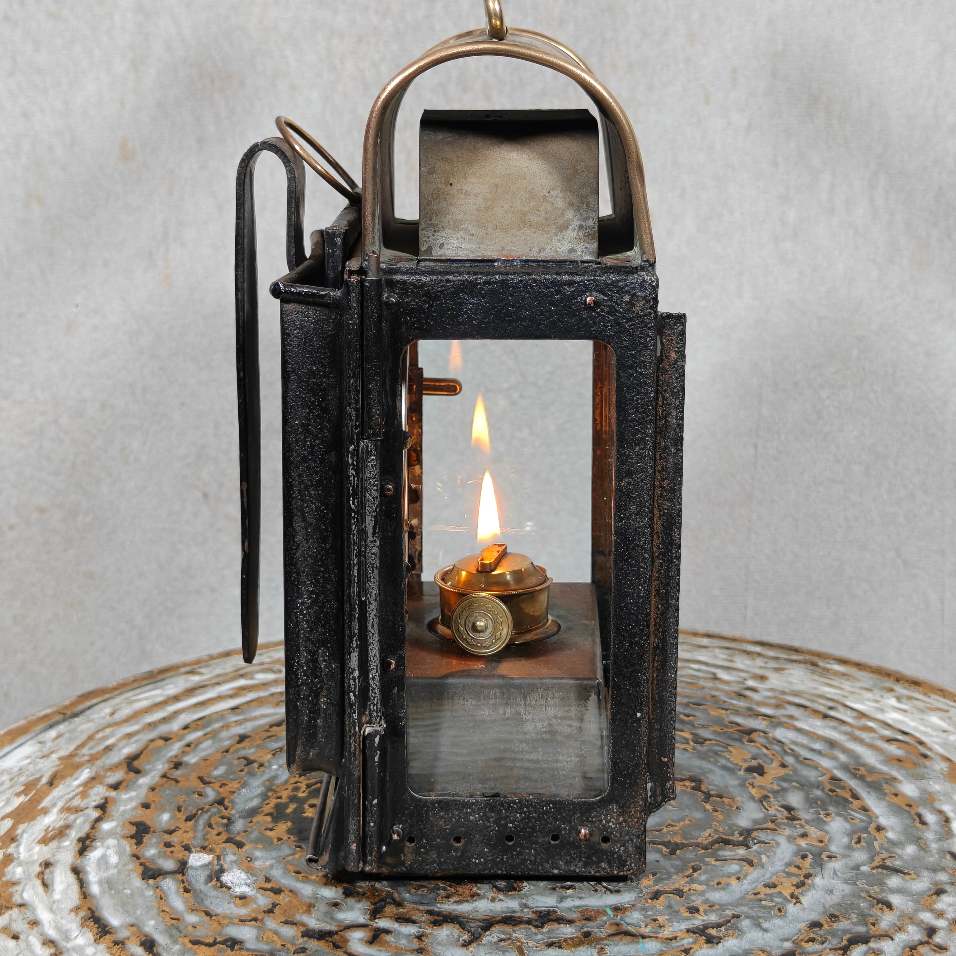 Rare Railway Hand Lamp / Signal Lantern – G. Knodt Frankfurt for K.E.D. Saarbrücken (c. 1900–1918)