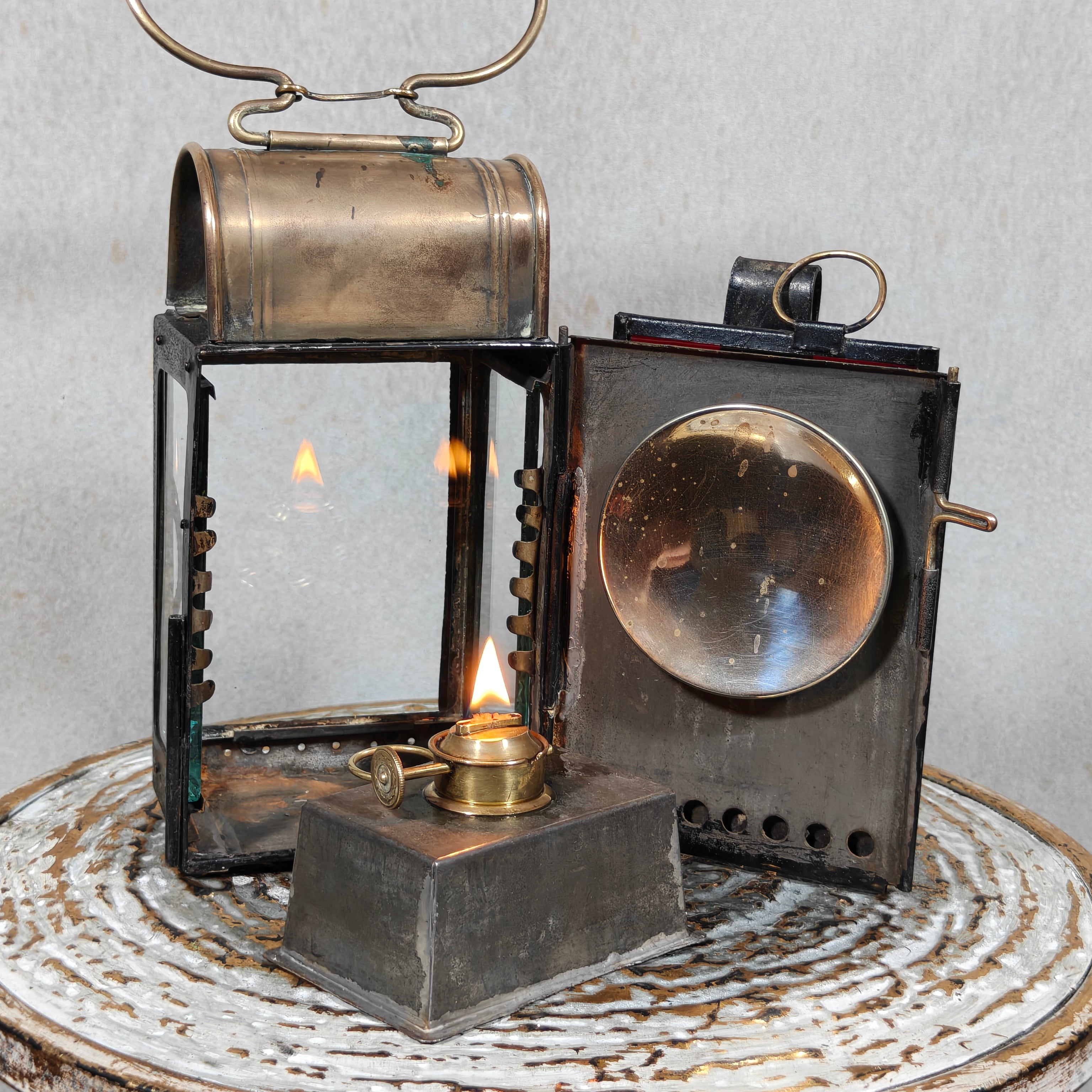 Rare Railway Hand Lamp / Signal Lantern – G. Knodt Frankfurt for K.E.D. Saarbrücken (c. 1900–1918)