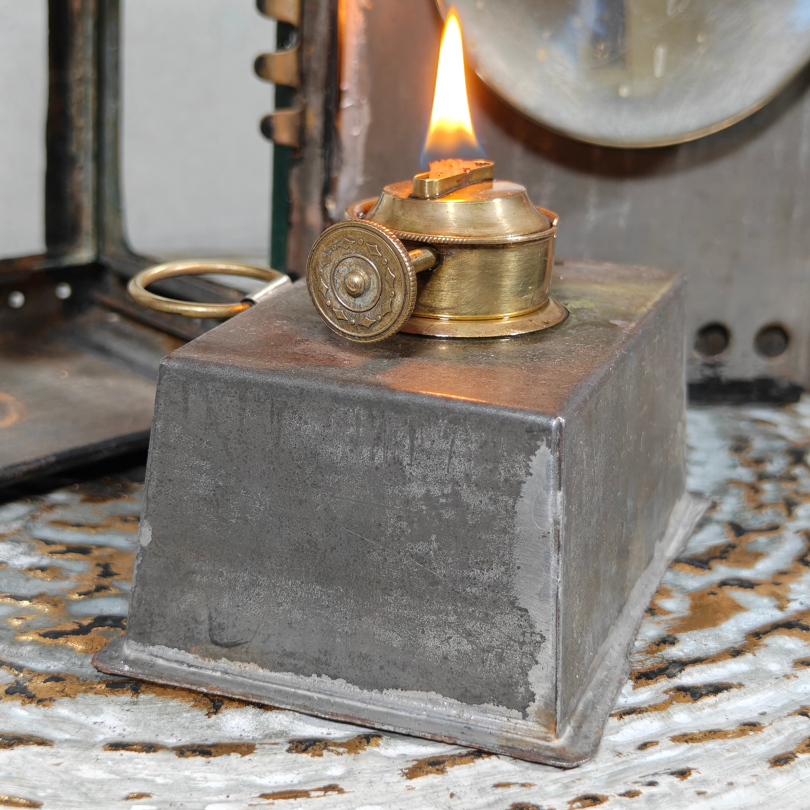Rare Railway Hand Lamp / Signal Lantern – G. Knodt Frankfurt for K.E.D. Saarbrücken (c. 1900–1918)