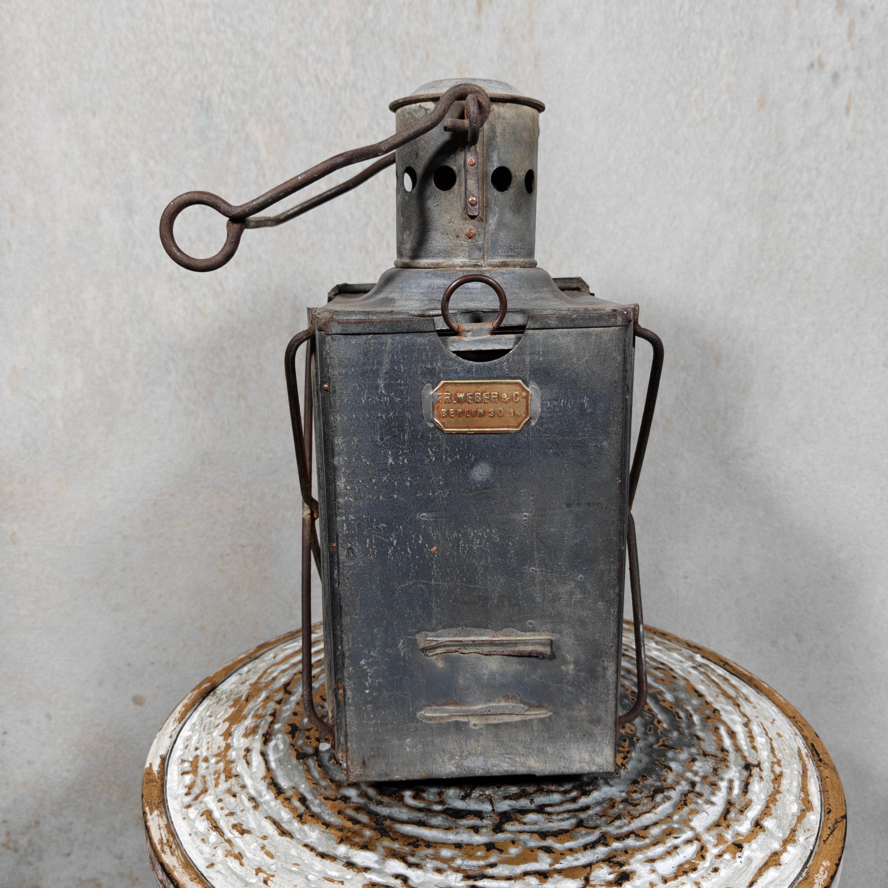 Extremely Rare Signal Lantern by Fr. Weber & Co., Berlin – With Colored Lenses & Fully Working (c. 1900–1930)