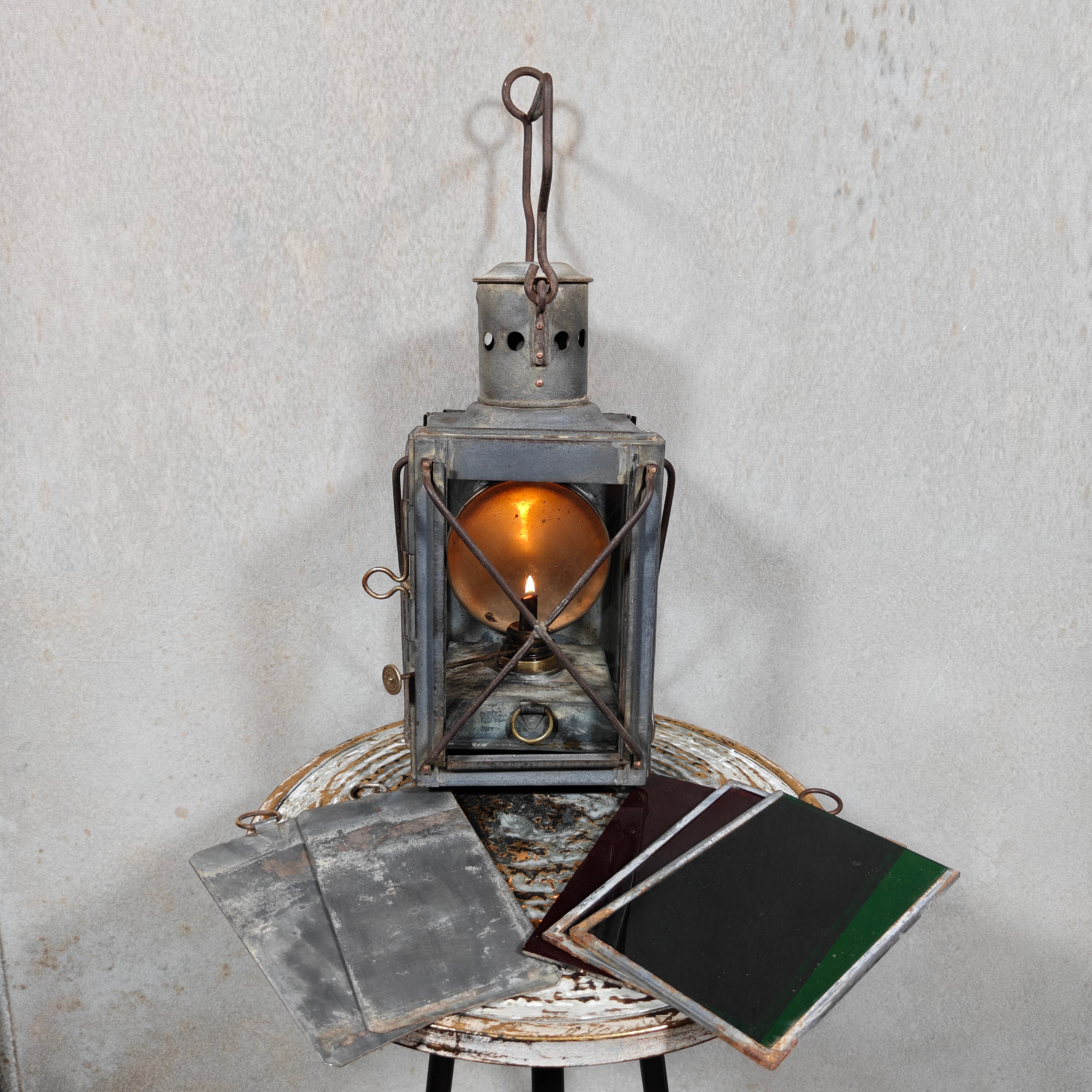 Extremely Rare Signal Lantern by Fr. Weber & Co., Berlin – With Colored Lenses & Fully Working (c. 1900–1930)