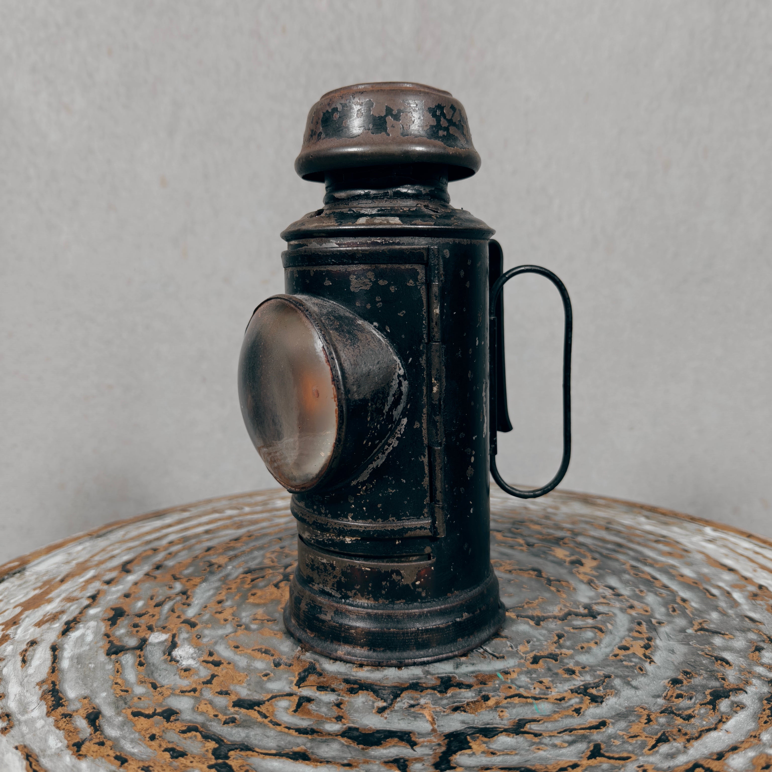 Rare Antique Bullseye Lantern – 19th Century Police & Signal Hand Lantern
