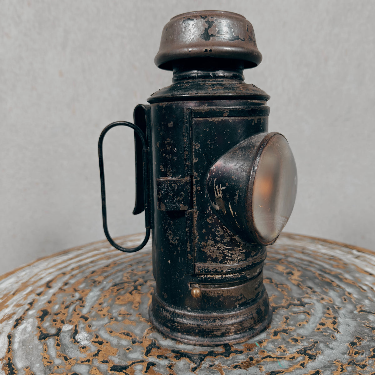 Rare Antique Bullseye Lantern – 19th Century Police & Signal Hand Lantern