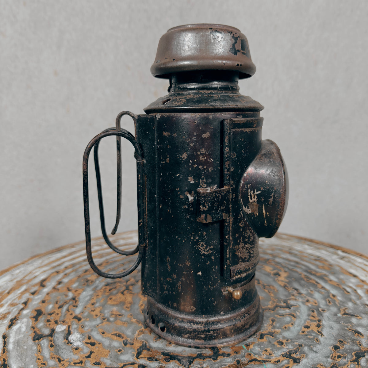 Rare Antique Bullseye Lantern – 19th Century Police & Signal Hand Lantern