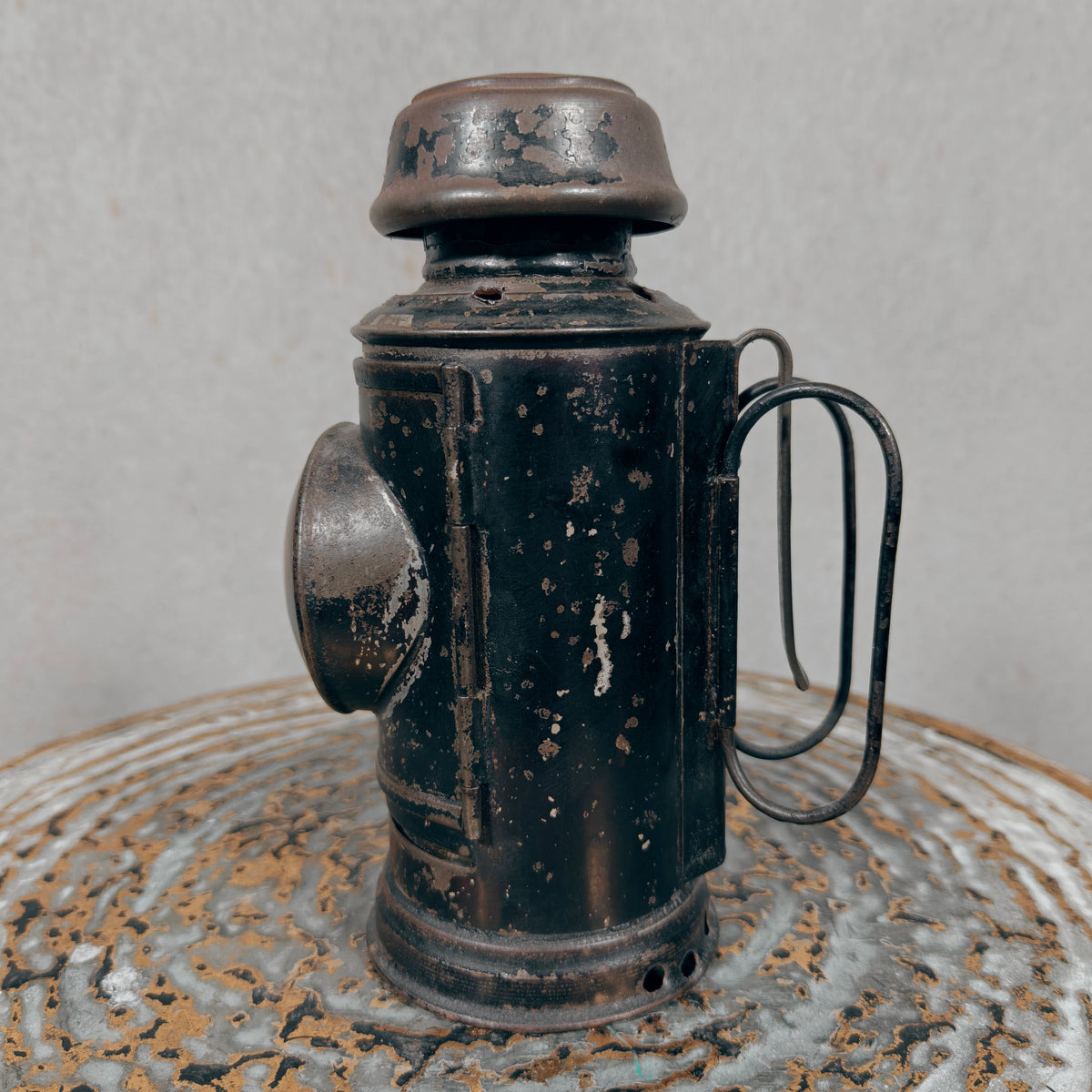 Rare Antique Bullseye Lantern – 19th Century Police & Signal Hand Lantern