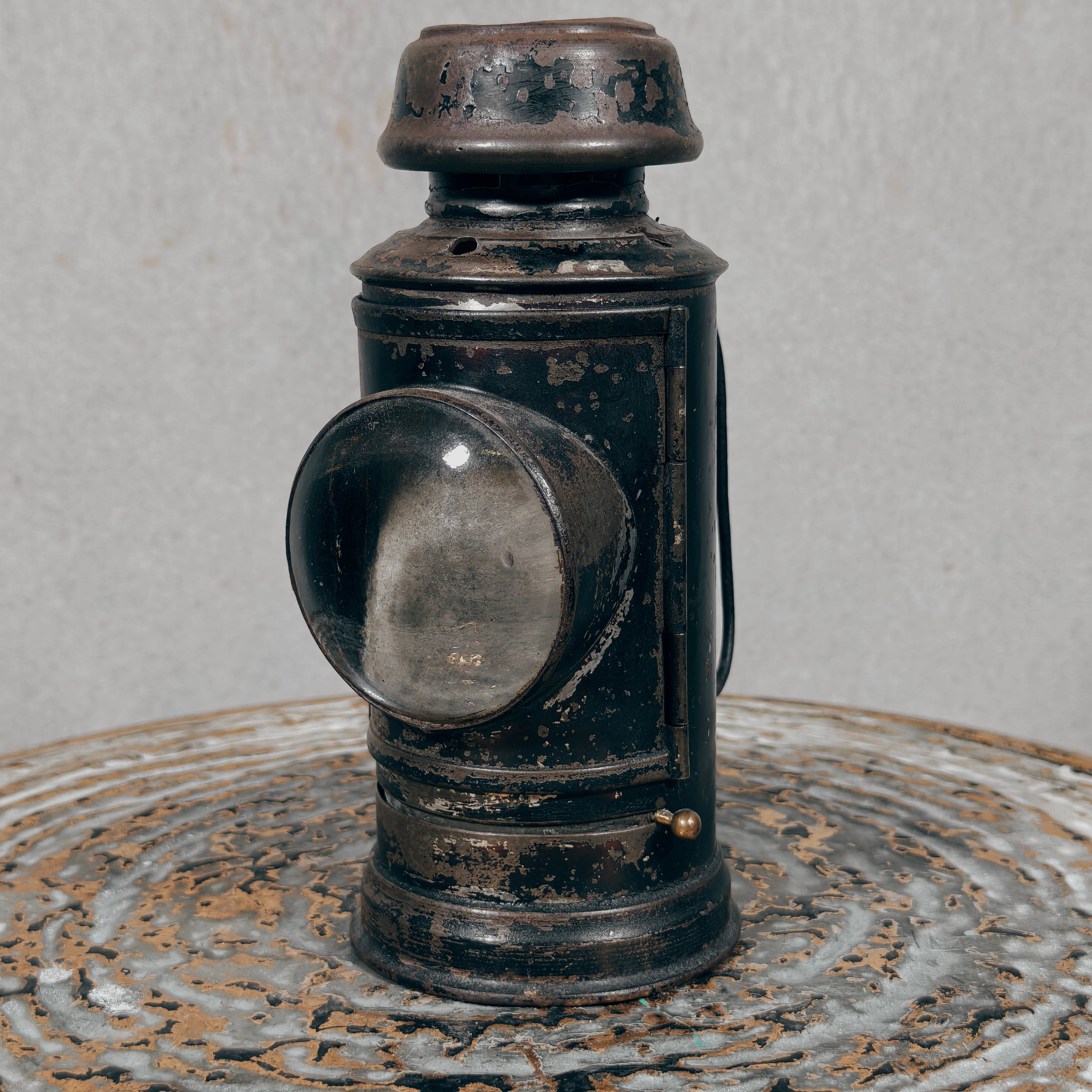 Rare Antique Bullseye Lantern – 19th Century Police & Signal Hand Lantern