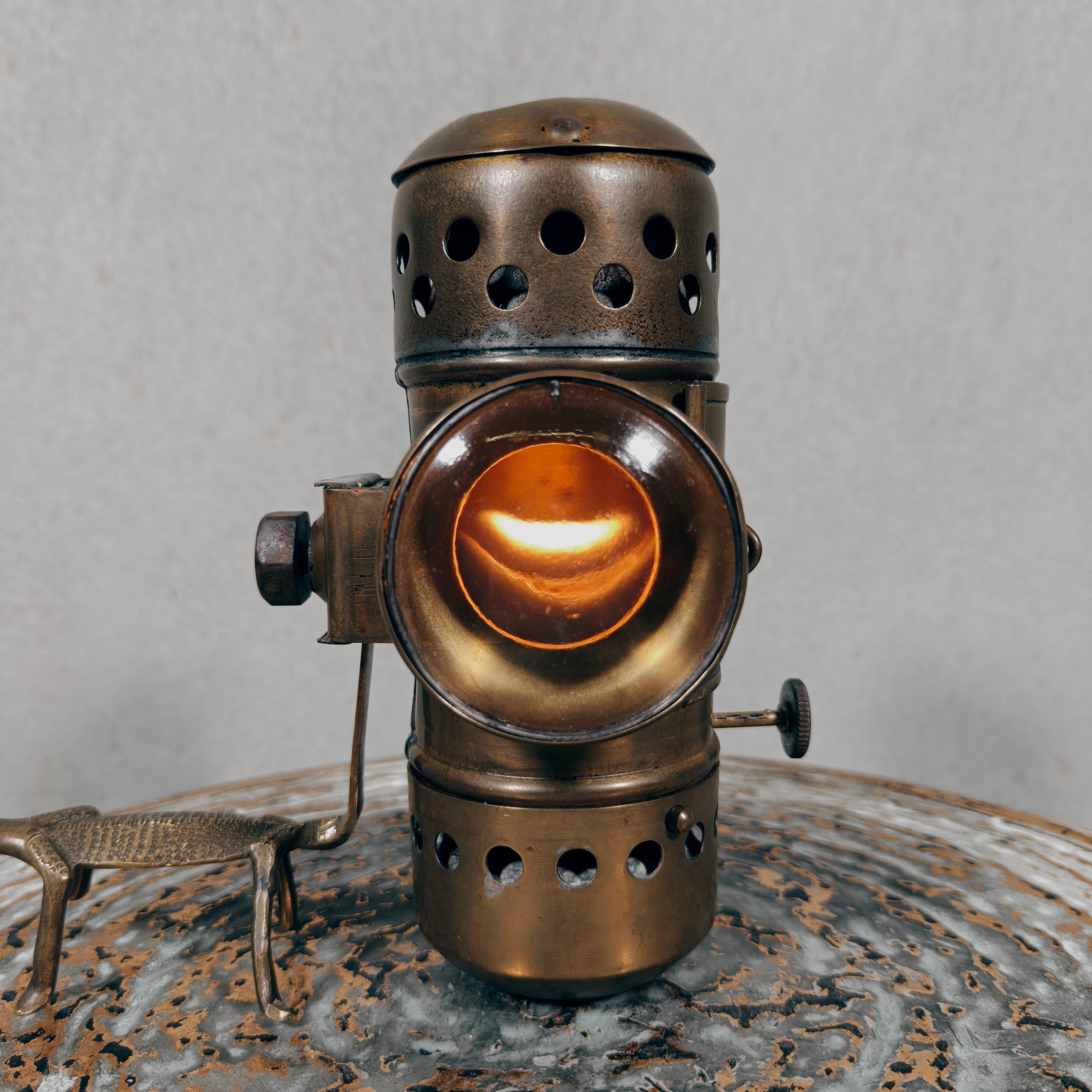 Rare French Summa Oil Bicycle / Vehicle Lamp – Working Kerosene Lamp, c. 1920–1940