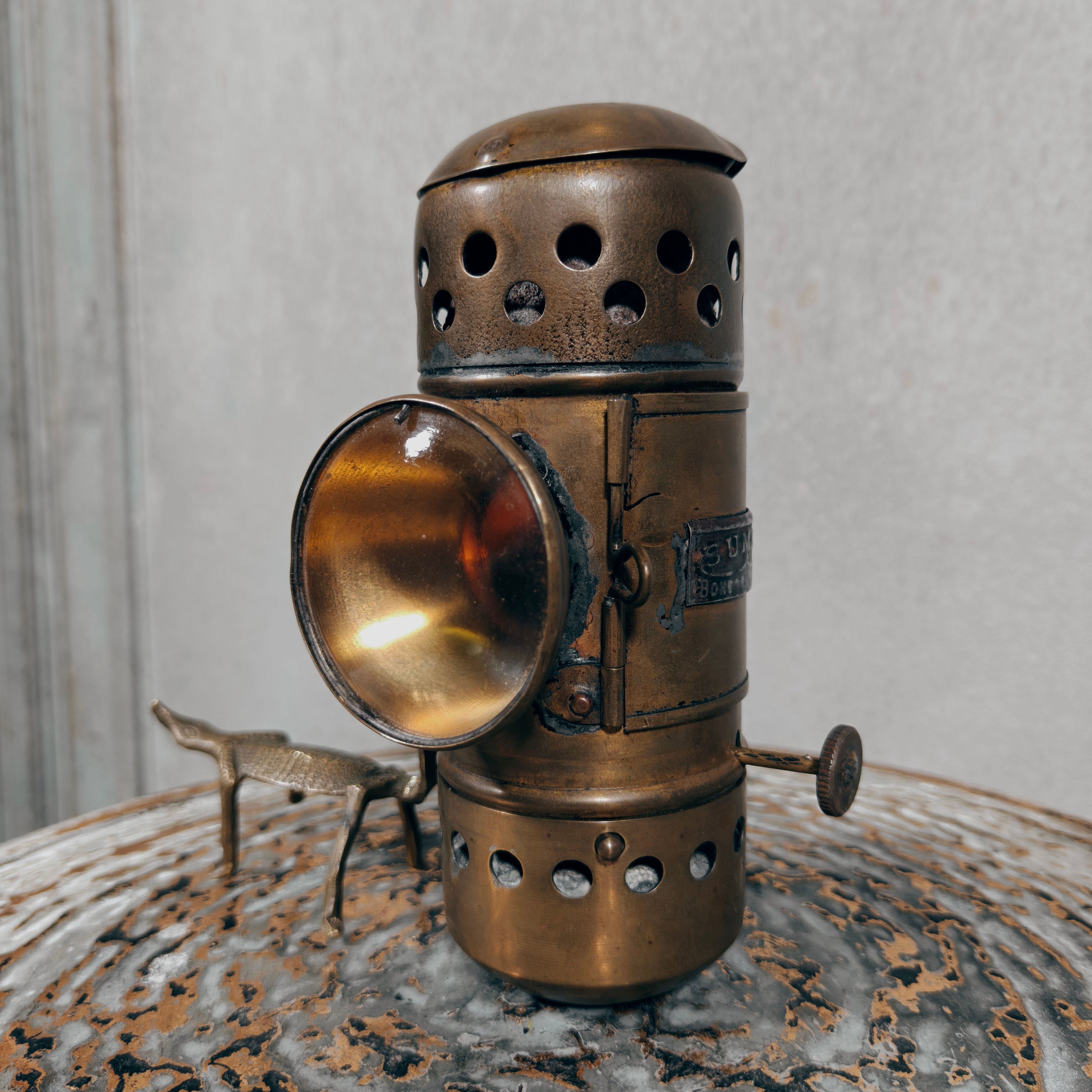 Rare French Summa Oil Bicycle / Vehicle Lamp – Working Kerosene Lamp, c. 1920–1940
