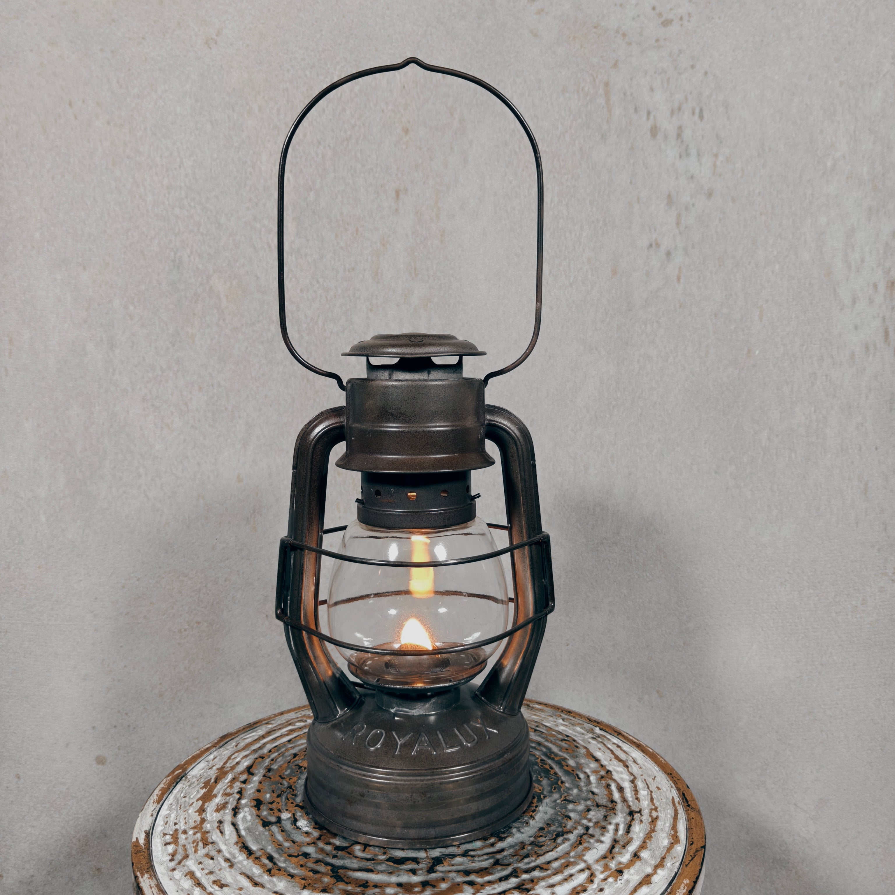 Vintage Royalux Hurricane Lantern – French Oil Lantern – Fully Working
