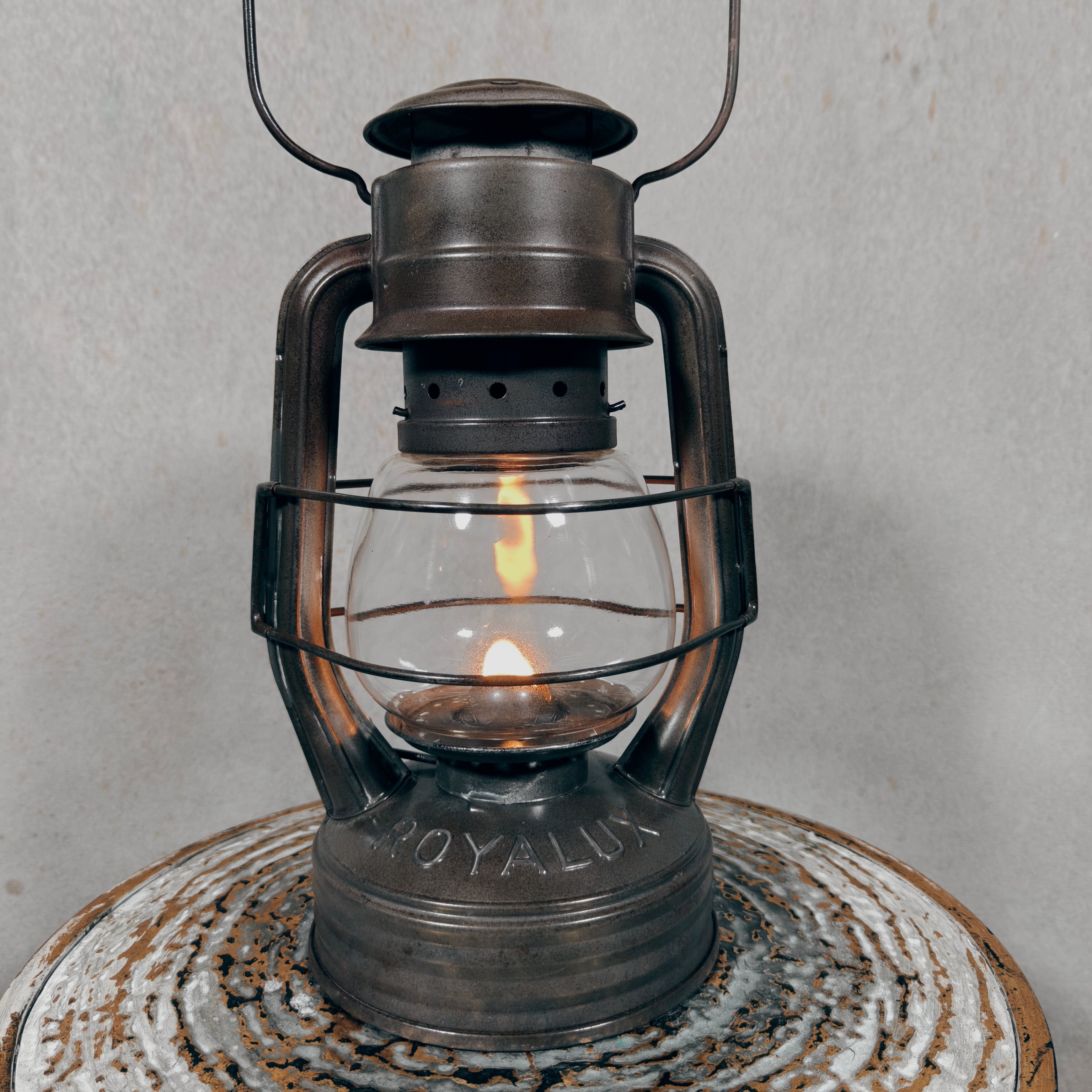 Vintage Royalux Hurricane Lantern – French Oil Lantern – Fully Working