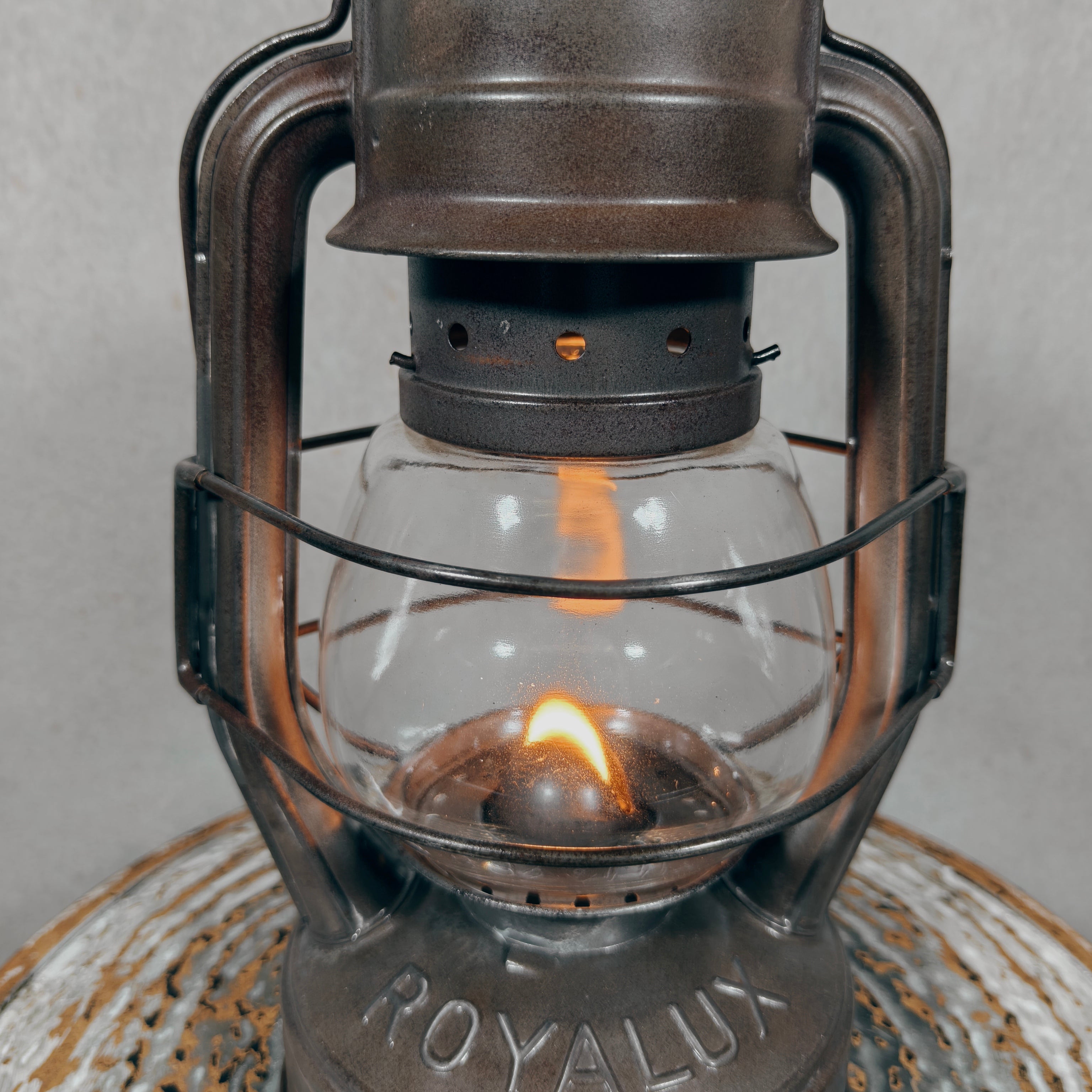 Vintage Royalux Hurricane Lantern – French Oil Lantern – Fully Working