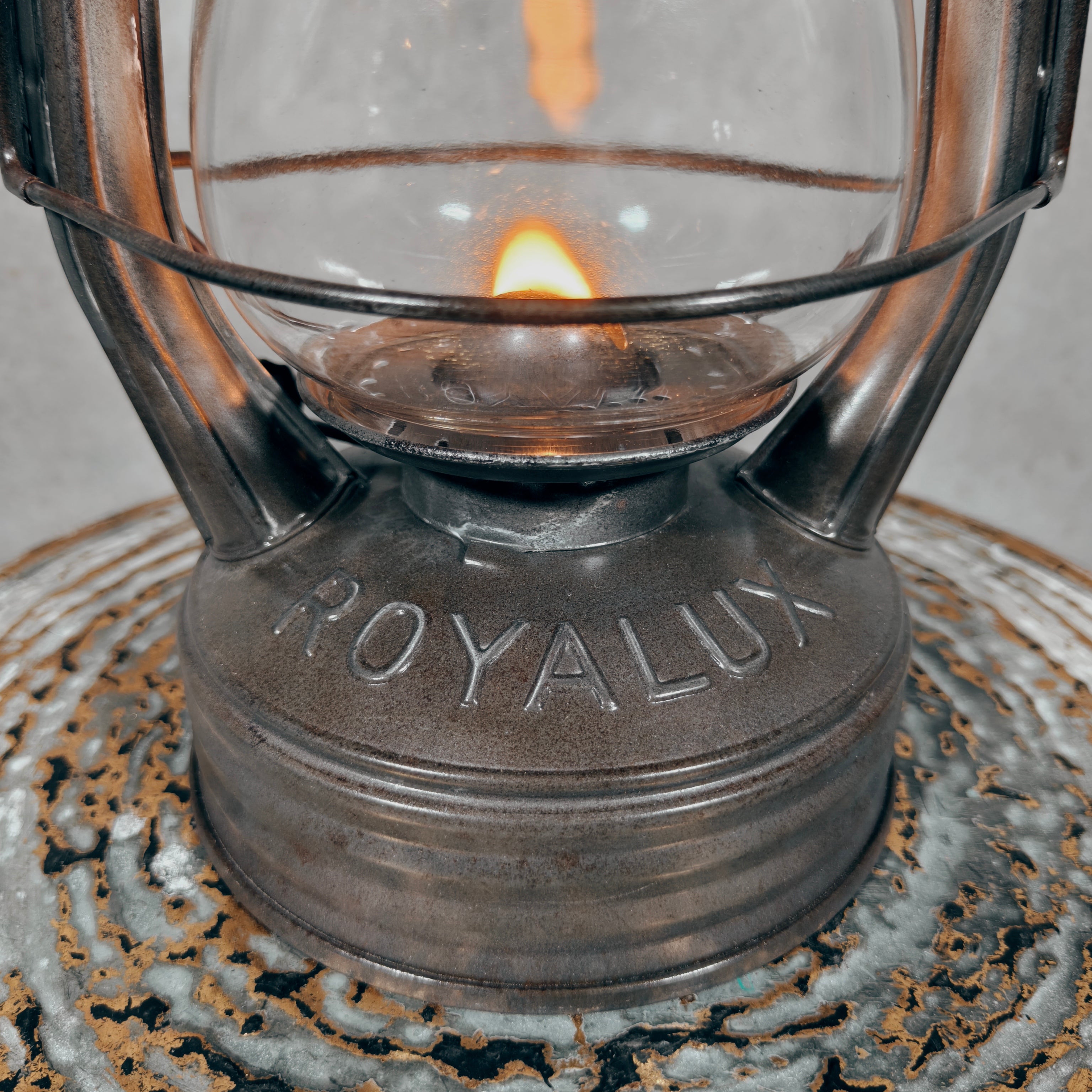 Vintage Royalux Hurricane Lantern – French Oil Lantern – Fully Working