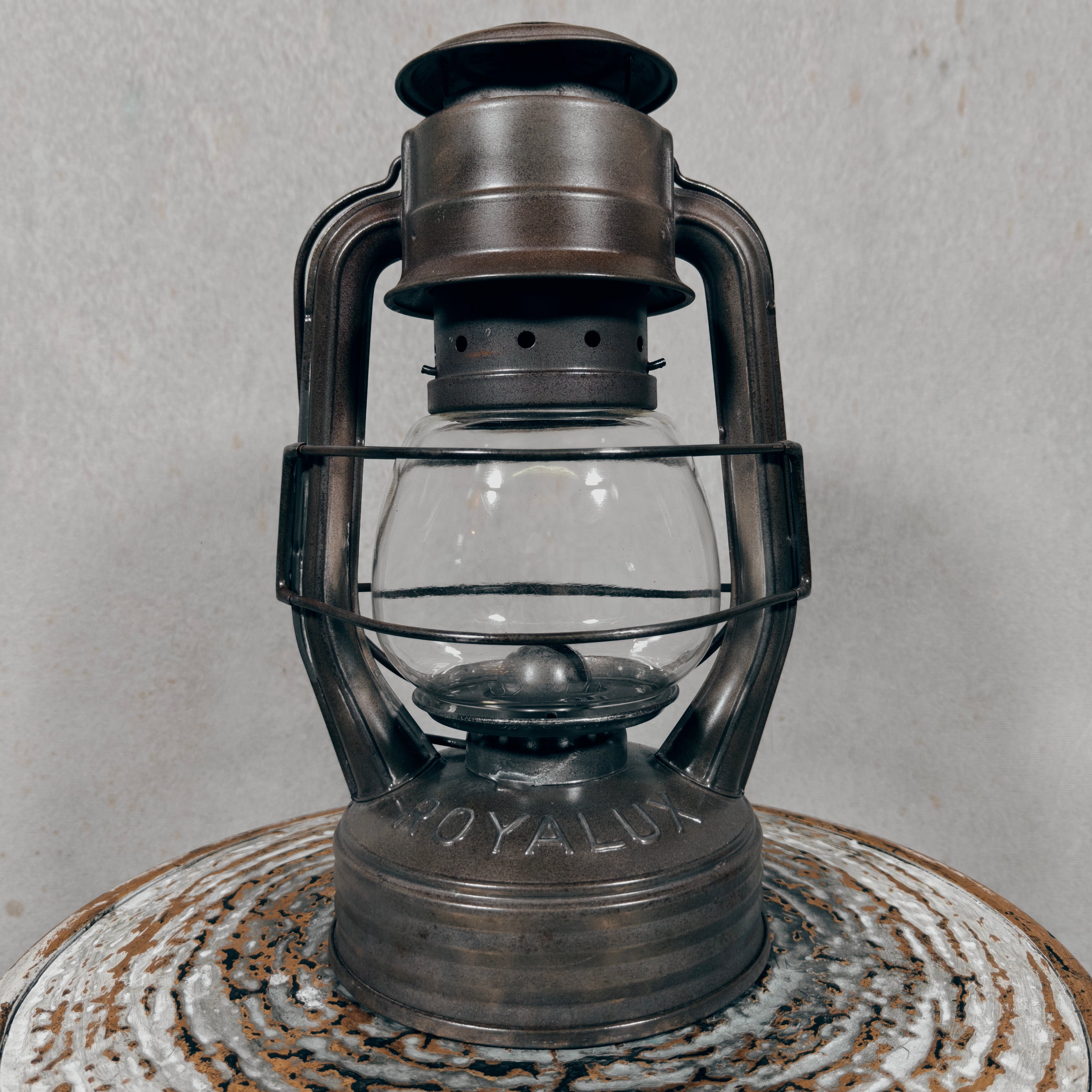 Vintage Royalux Hurricane Lantern – French Oil Lantern – Fully Working