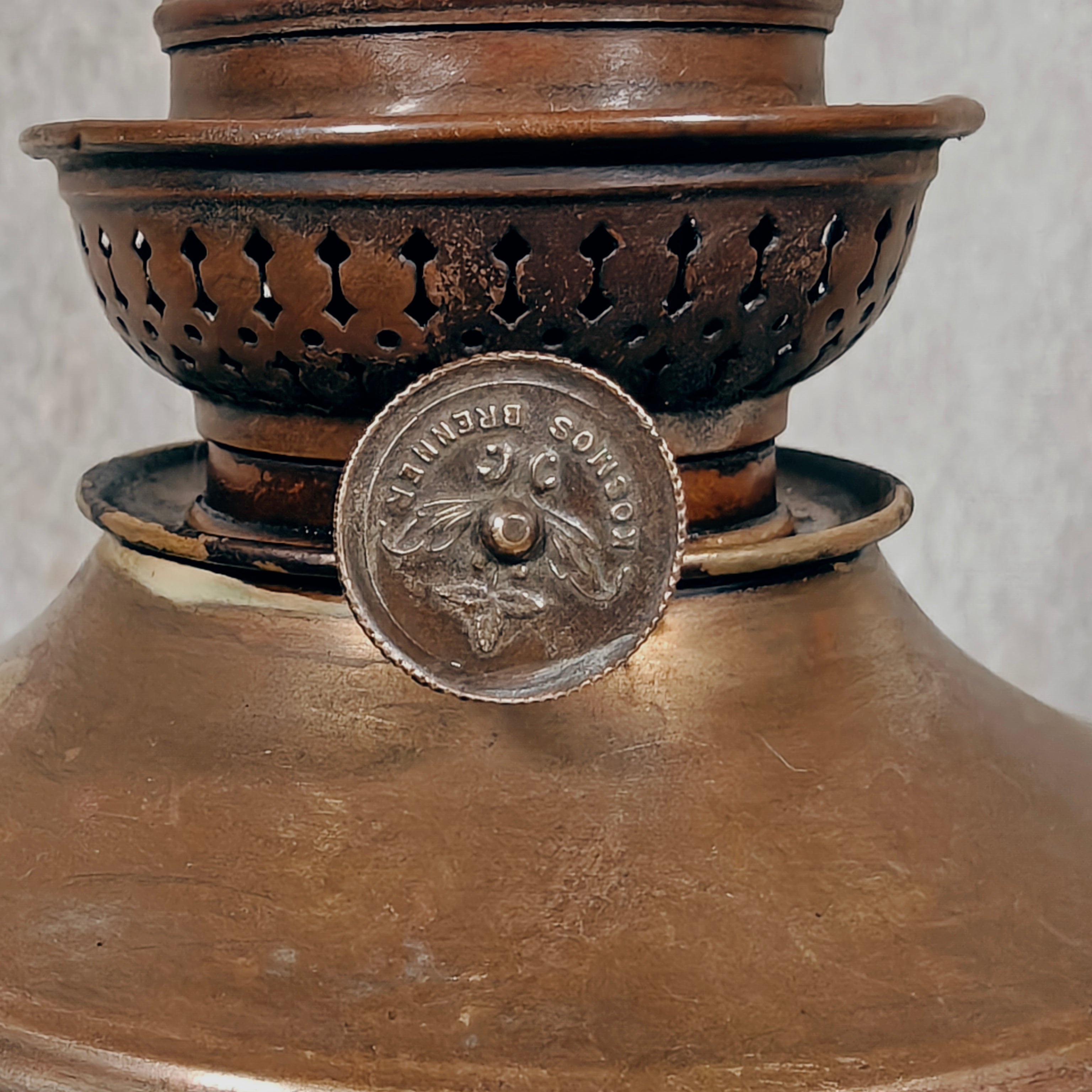 Elegant Antique Oil Lamp with BJB Wick Holder – Brökelmann, Jaeger & Busse, c. 1910–1920