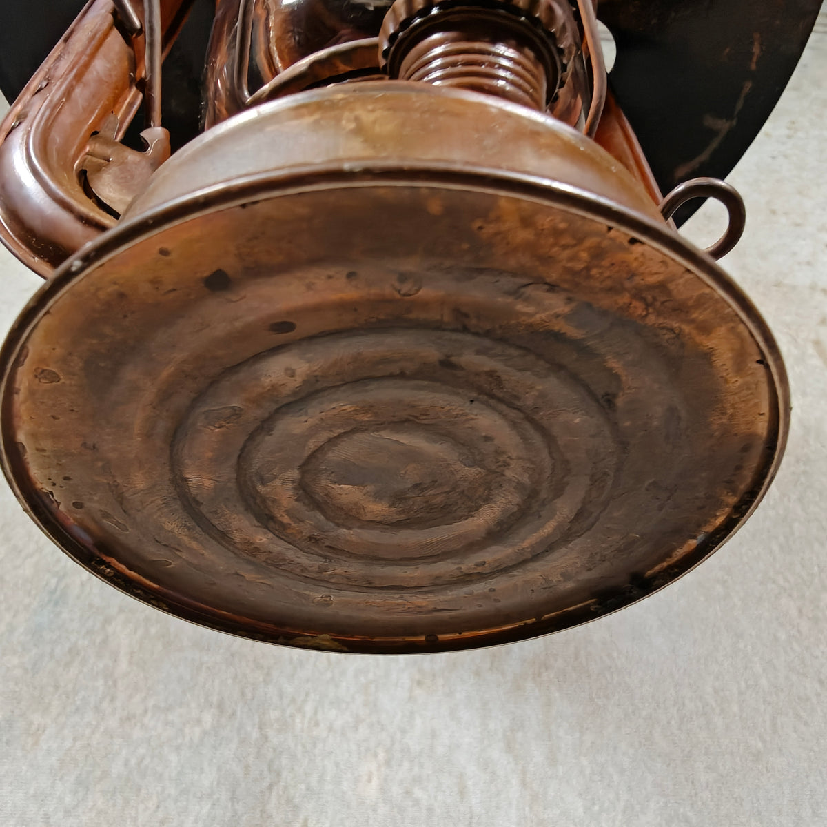 Rare Mewa Bat 158 Copper Hurricane Lantern with Reflector and Chain