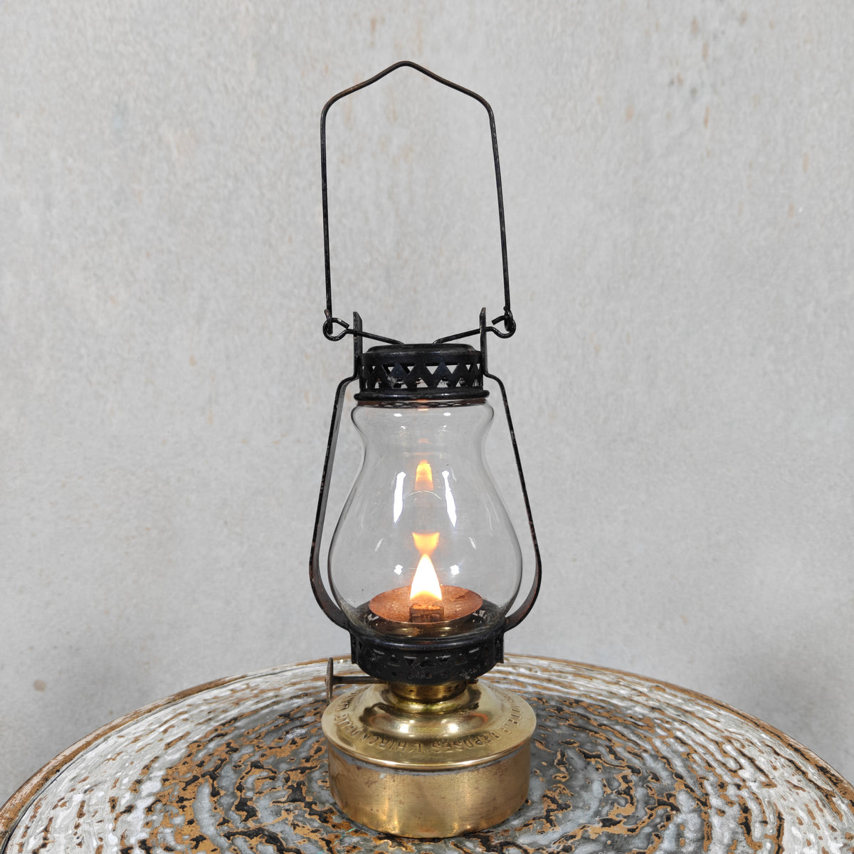 Charming 1920s French Mini Hurricane Lantern “L’Hirondelle” by Carres et Hubert