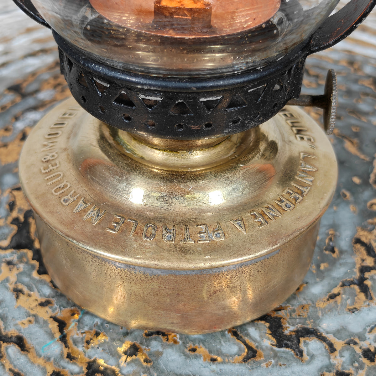 Charming 1920s French Mini Hurricane Lantern “L’Hirondelle” by Carres et Hubert