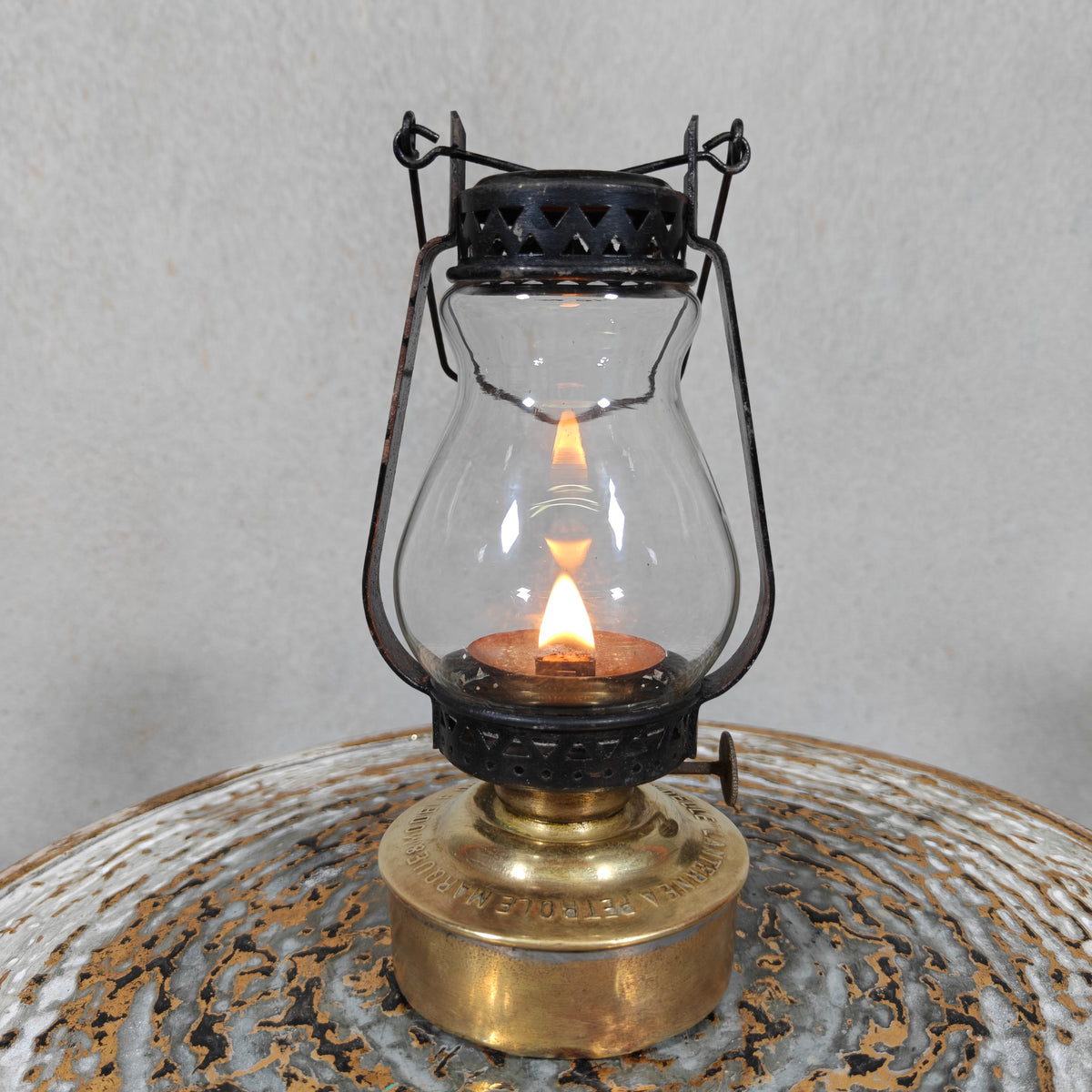 Charming 1920s French Mini Hurricane Lantern “L’Hirondelle” by Carres et Hubert