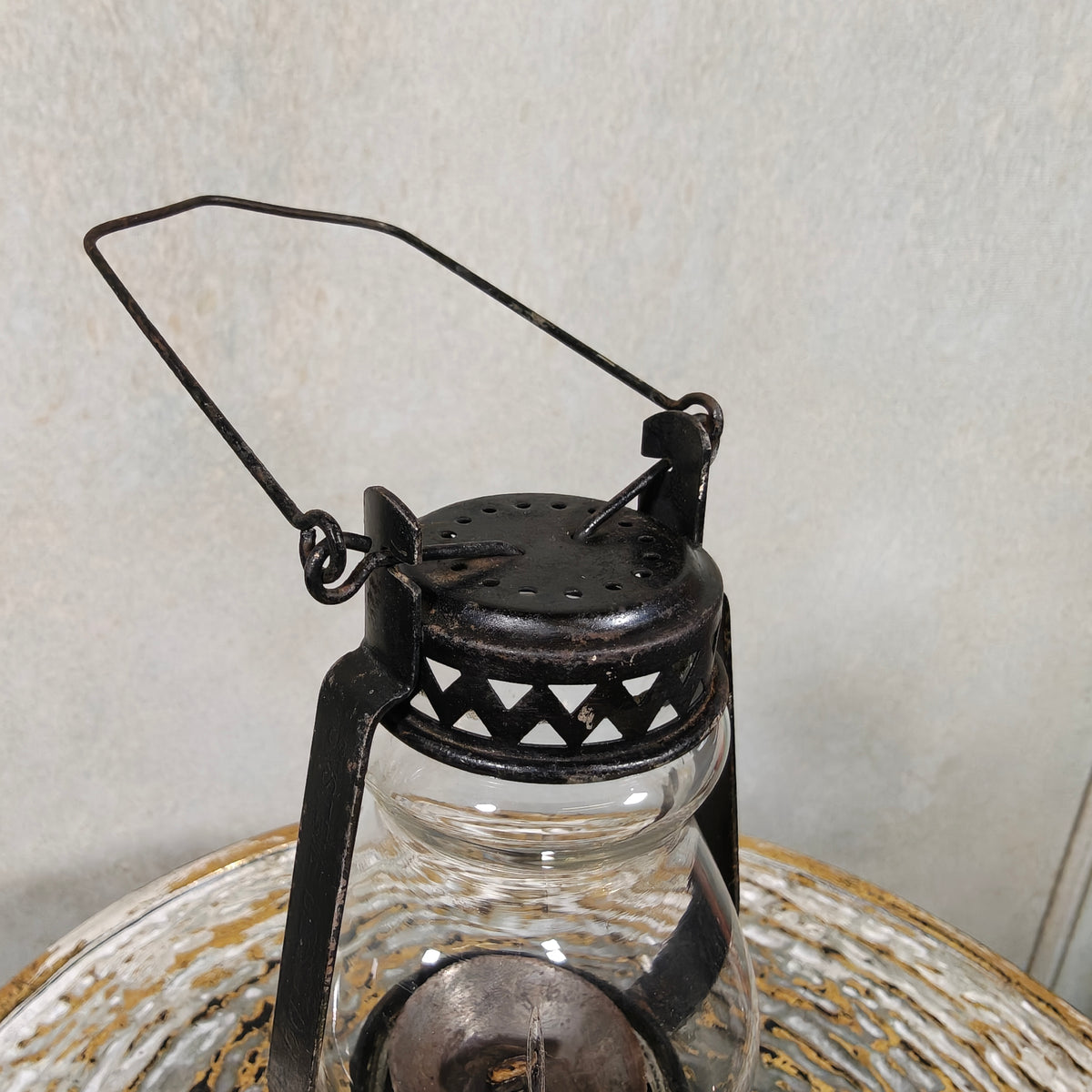 Charming 1920s French Mini Hurricane Lantern “L’Hirondelle” by Carres et Hubert
