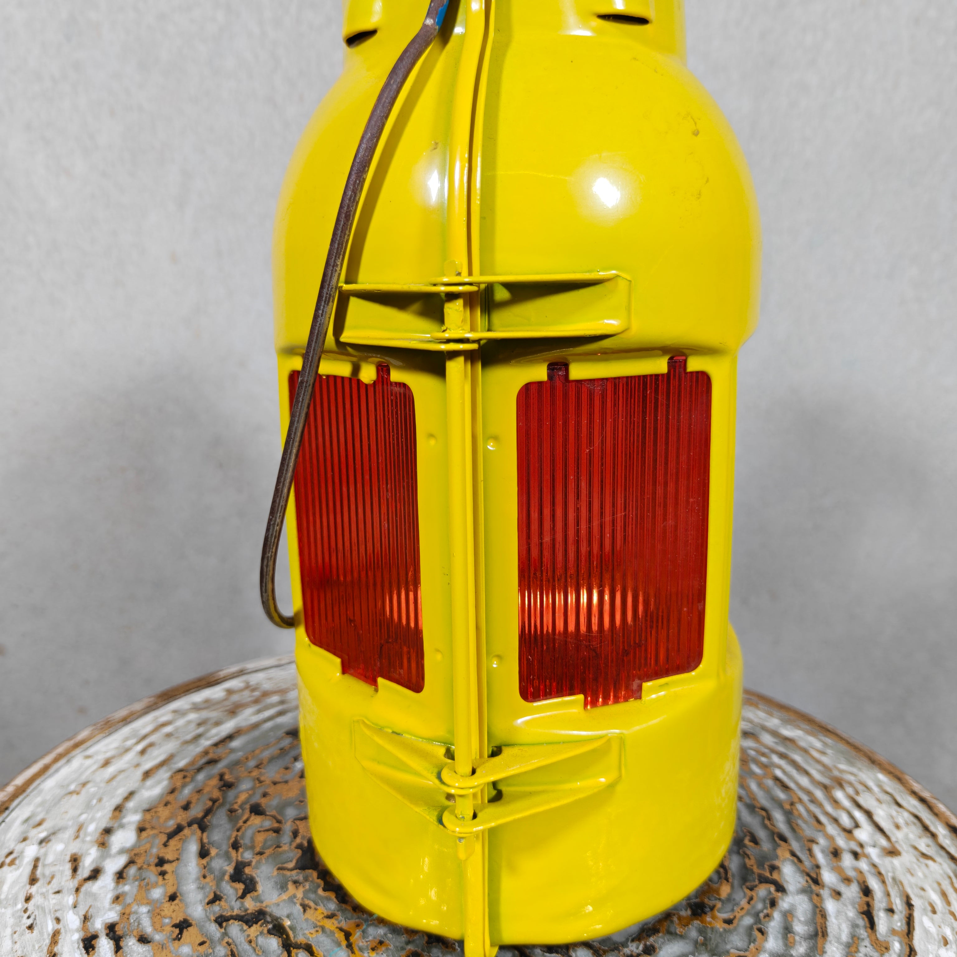 New Old Stock Feuerhand Yellow Road Worker Lantern for Tealight Candle