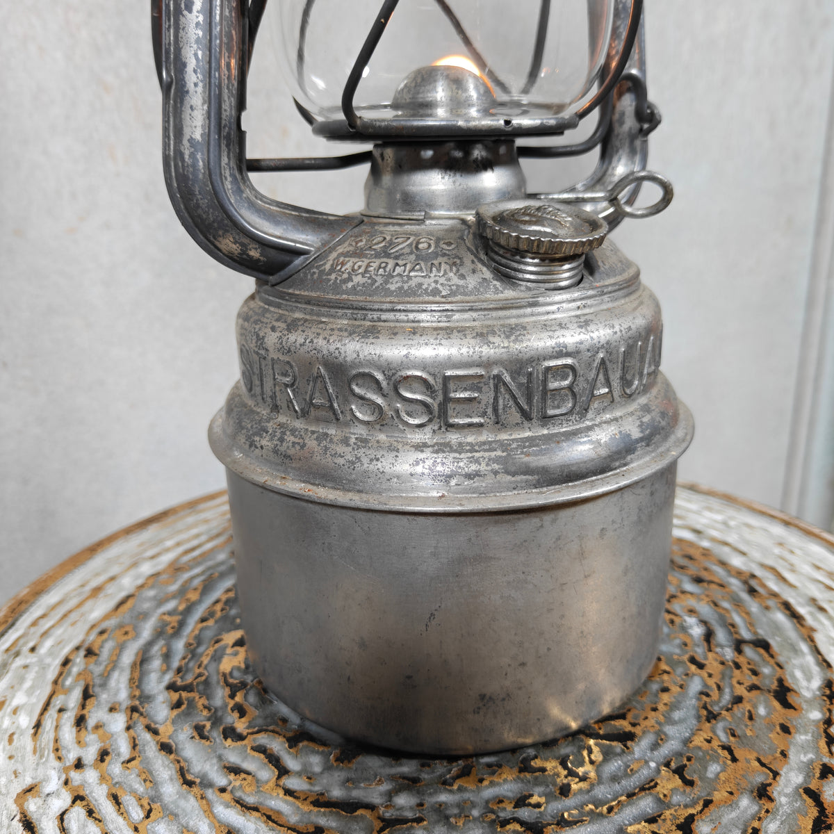Rare Feuerhand 276 STK/70 Baby Special Hurricane Lantern – Strassenbauamt Trier Road Service Lantern