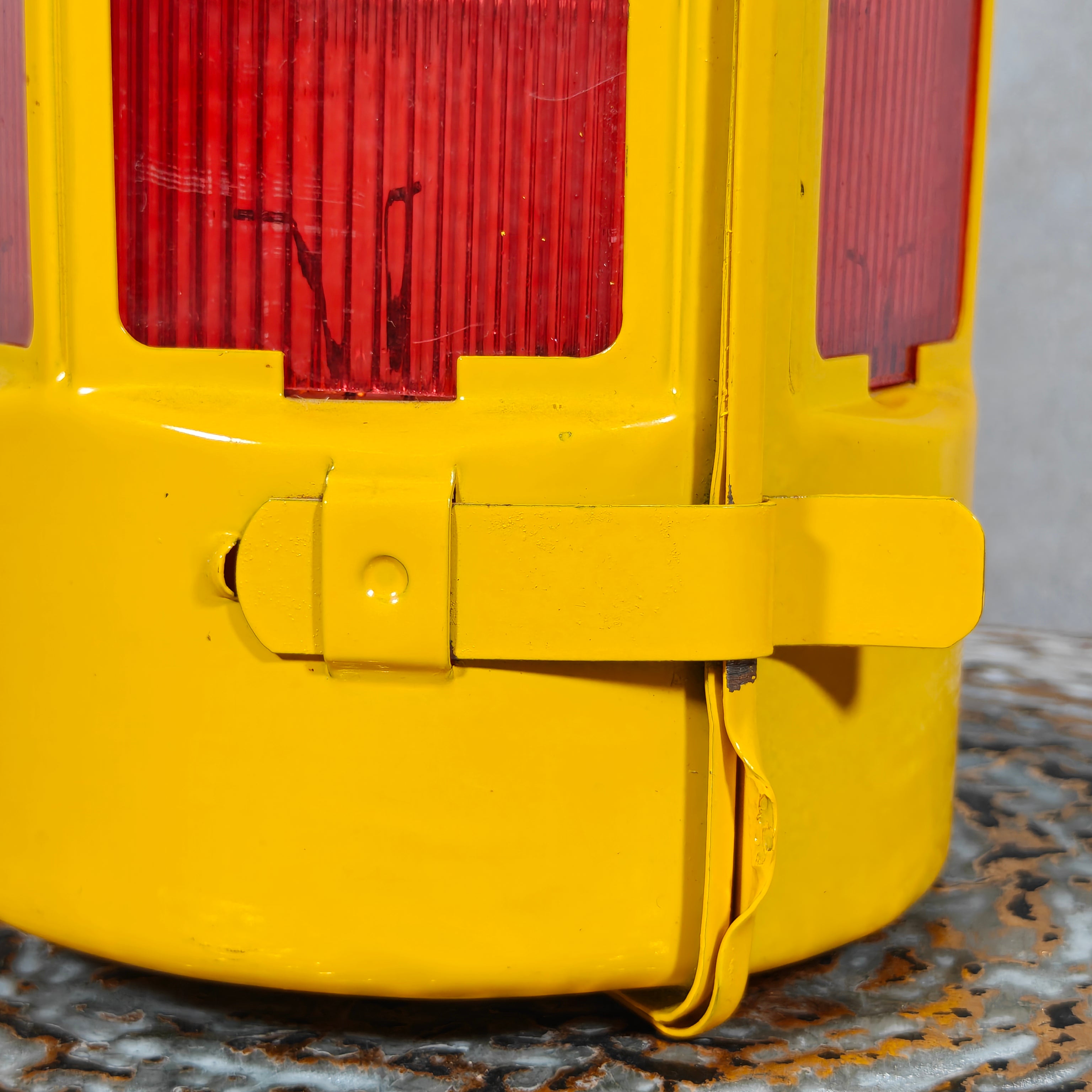NOS Vintage Feuerhand Road Worker Lantern with Winter Glass – Orange Safety Candle Lamp 1960s/70s