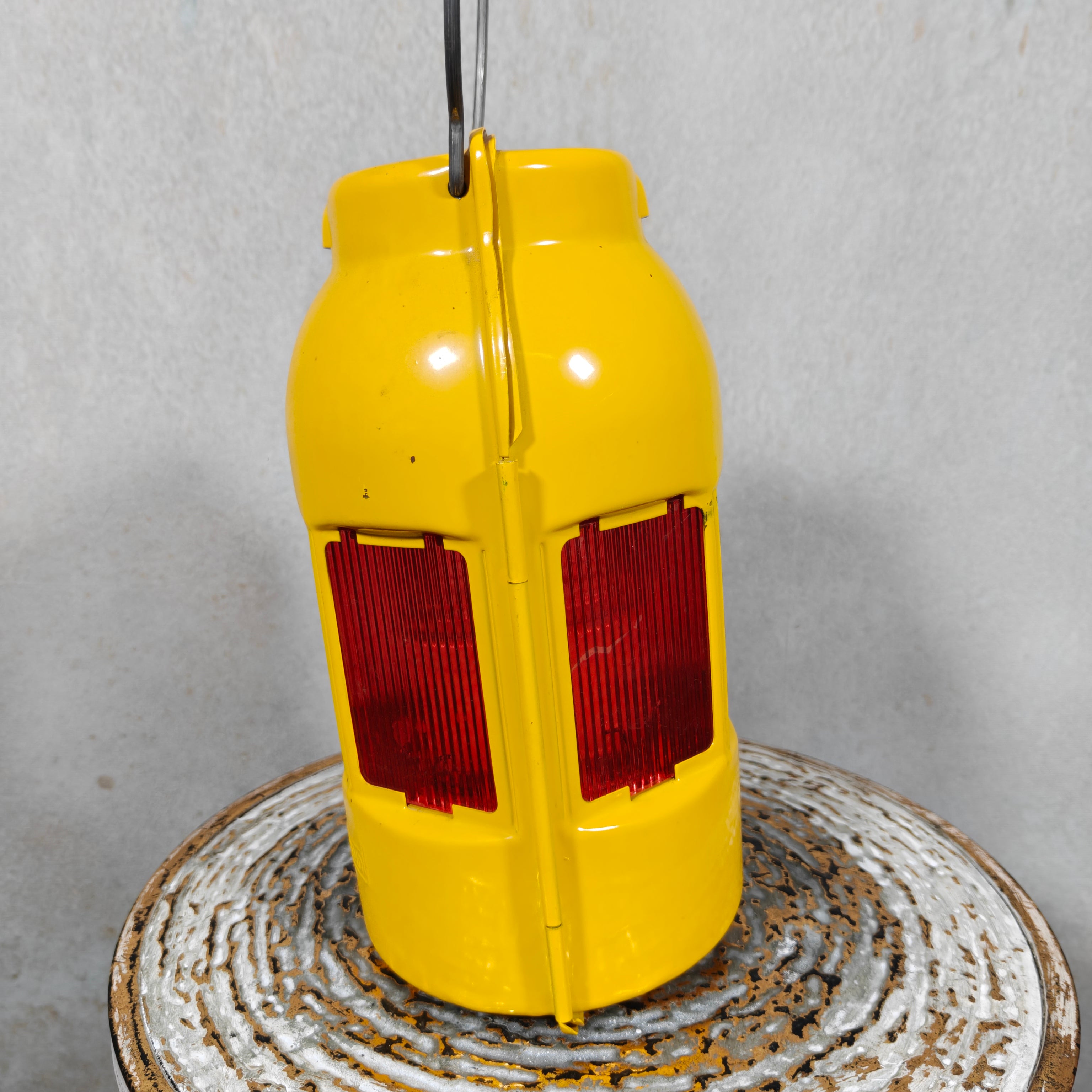 NOS Vintage Feuerhand Road Worker Lantern with Winter Glass – Orange Safety Candle Lamp 1960s/70s