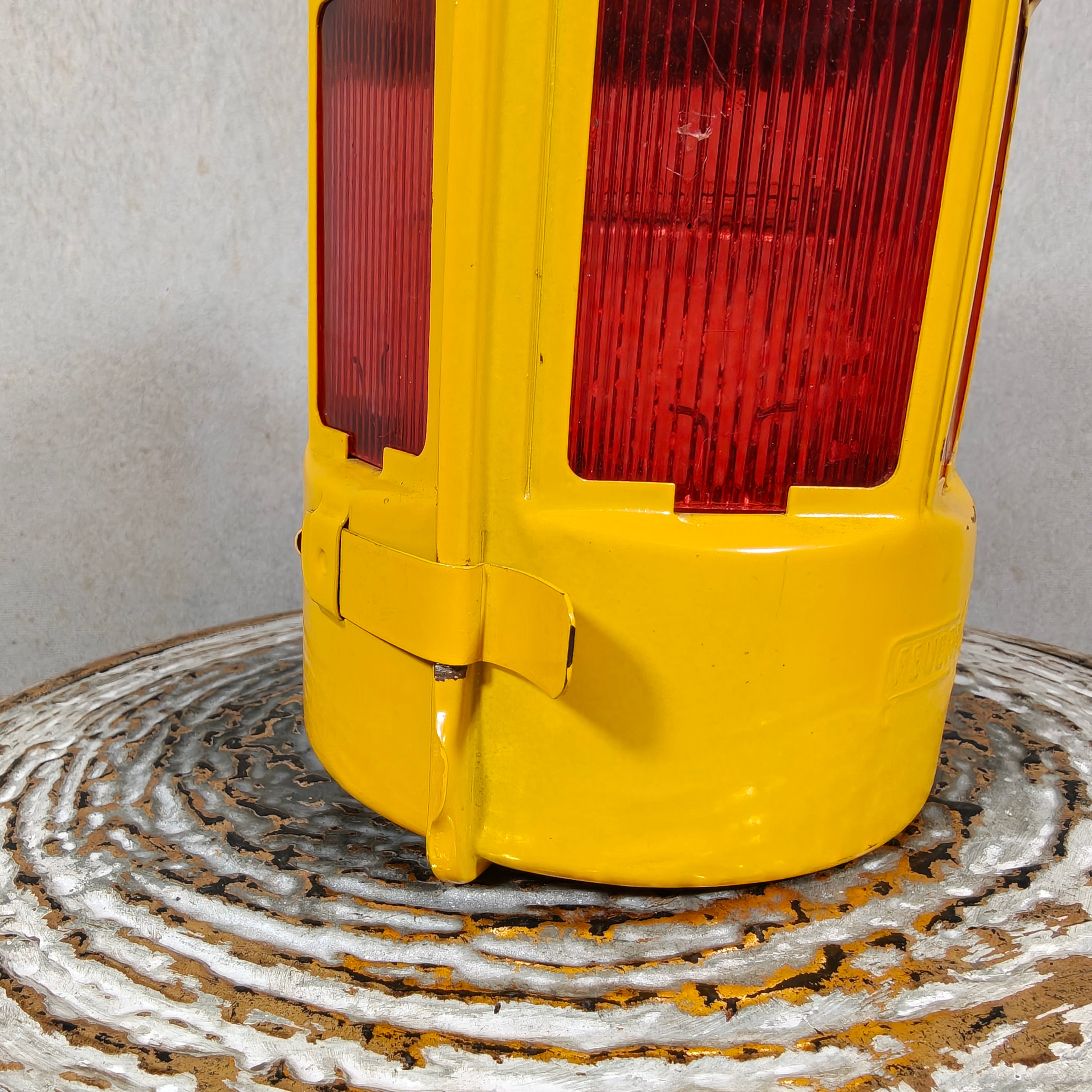 NOS Vintage Feuerhand Road Worker Lantern with Winter Glass – Orange Safety Candle Lamp 1960s/70s