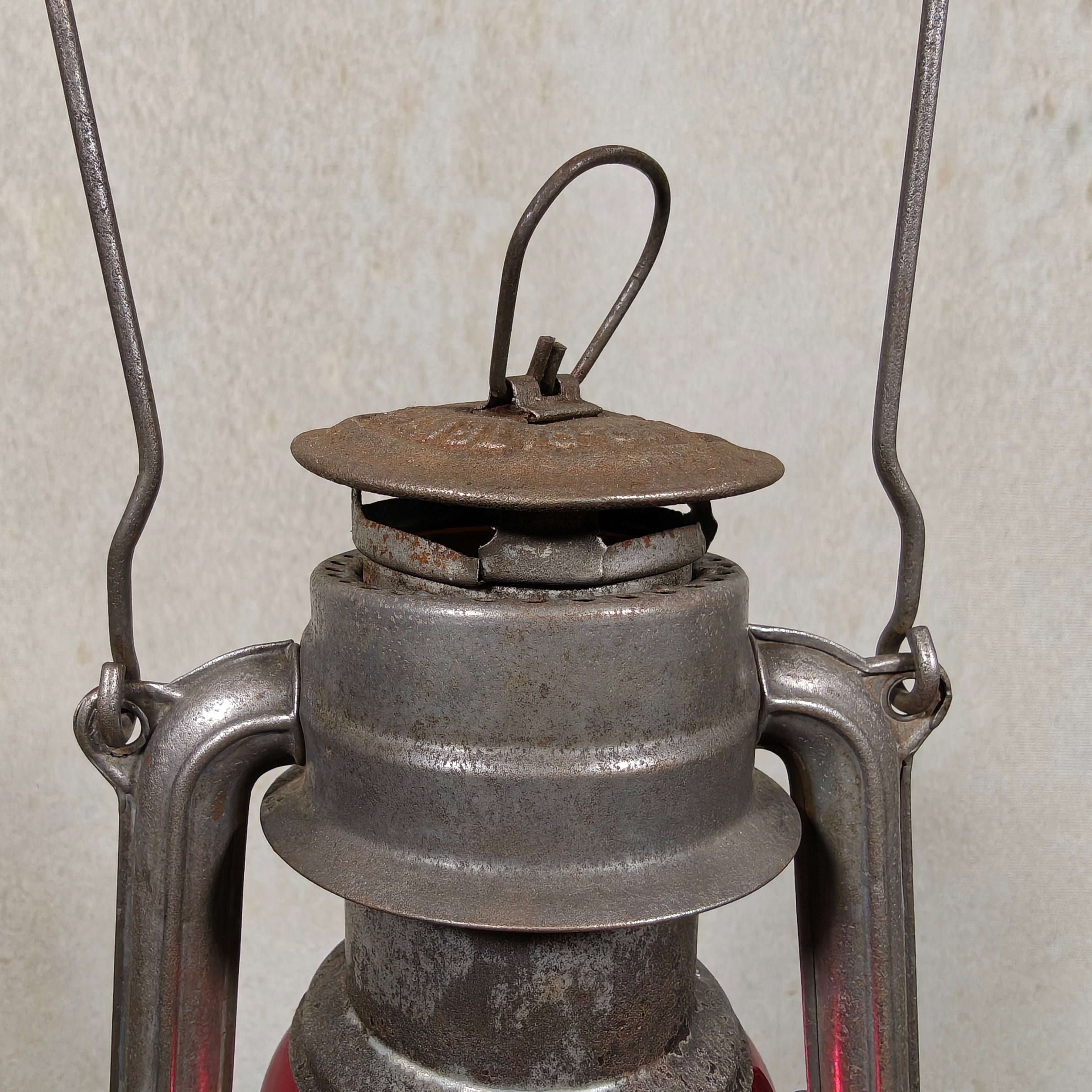 Rare Vintage Feuerhand 276 ATOM Hurricane Lantern with Red Glass – Early Germany Oil Lantern (1950–1952)