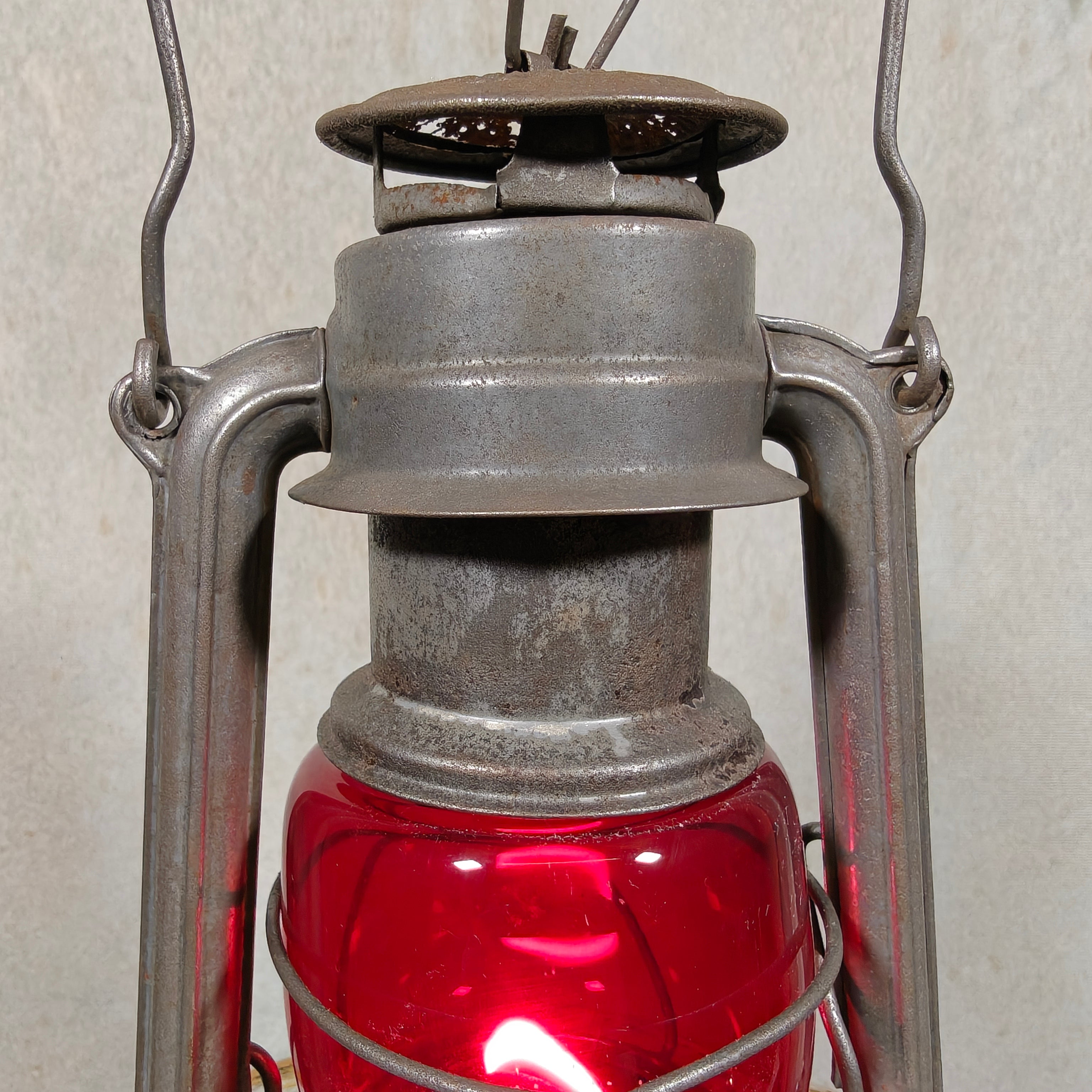 Rare Vintage Feuerhand 276 ATOM Hurricane Lantern with Red Glass – Early Germany Oil Lantern (1950–1952)