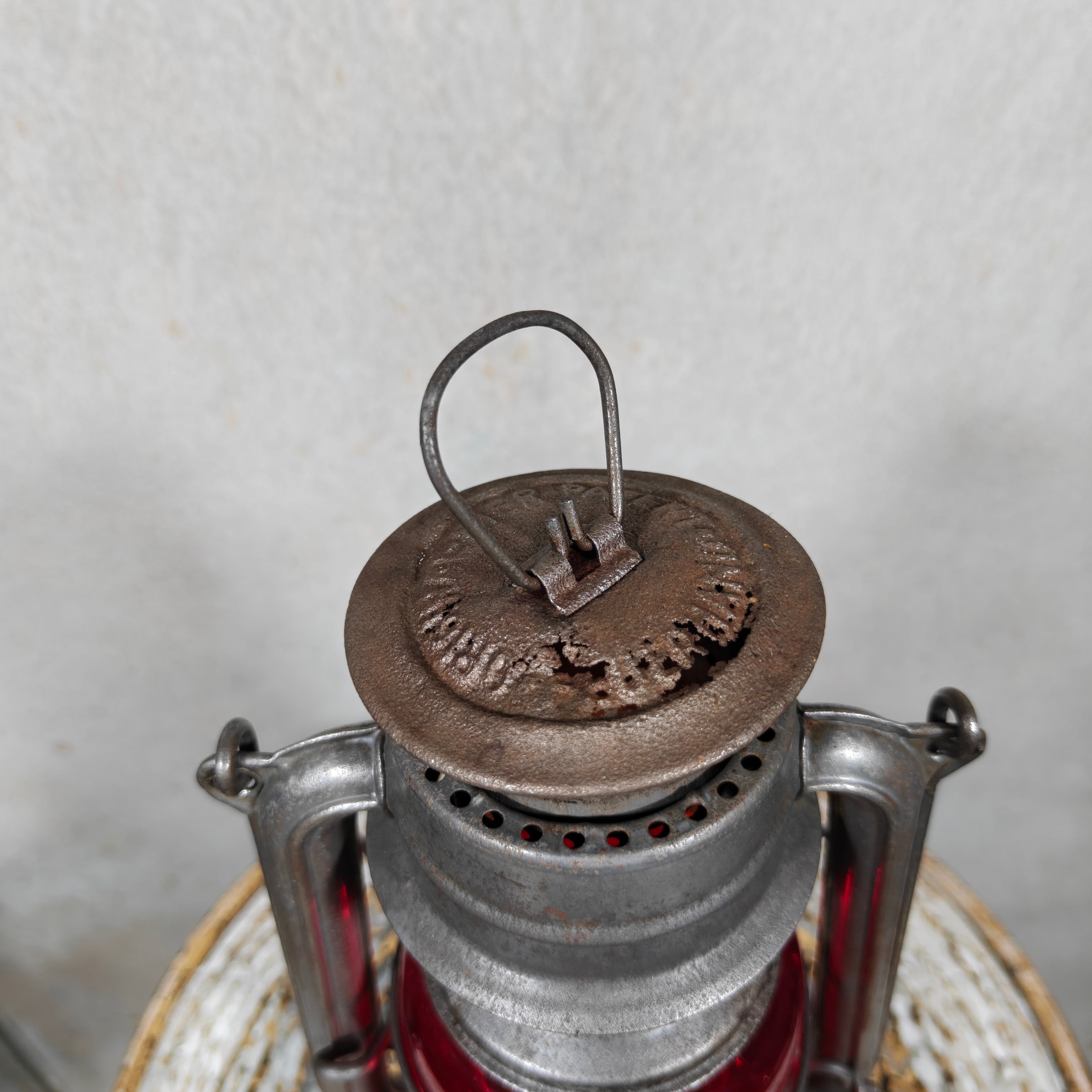 Rare Vintage Feuerhand 276 ATOM Hurricane Lantern with Red Glass – Early Germany Oil Lantern (1950–1952)