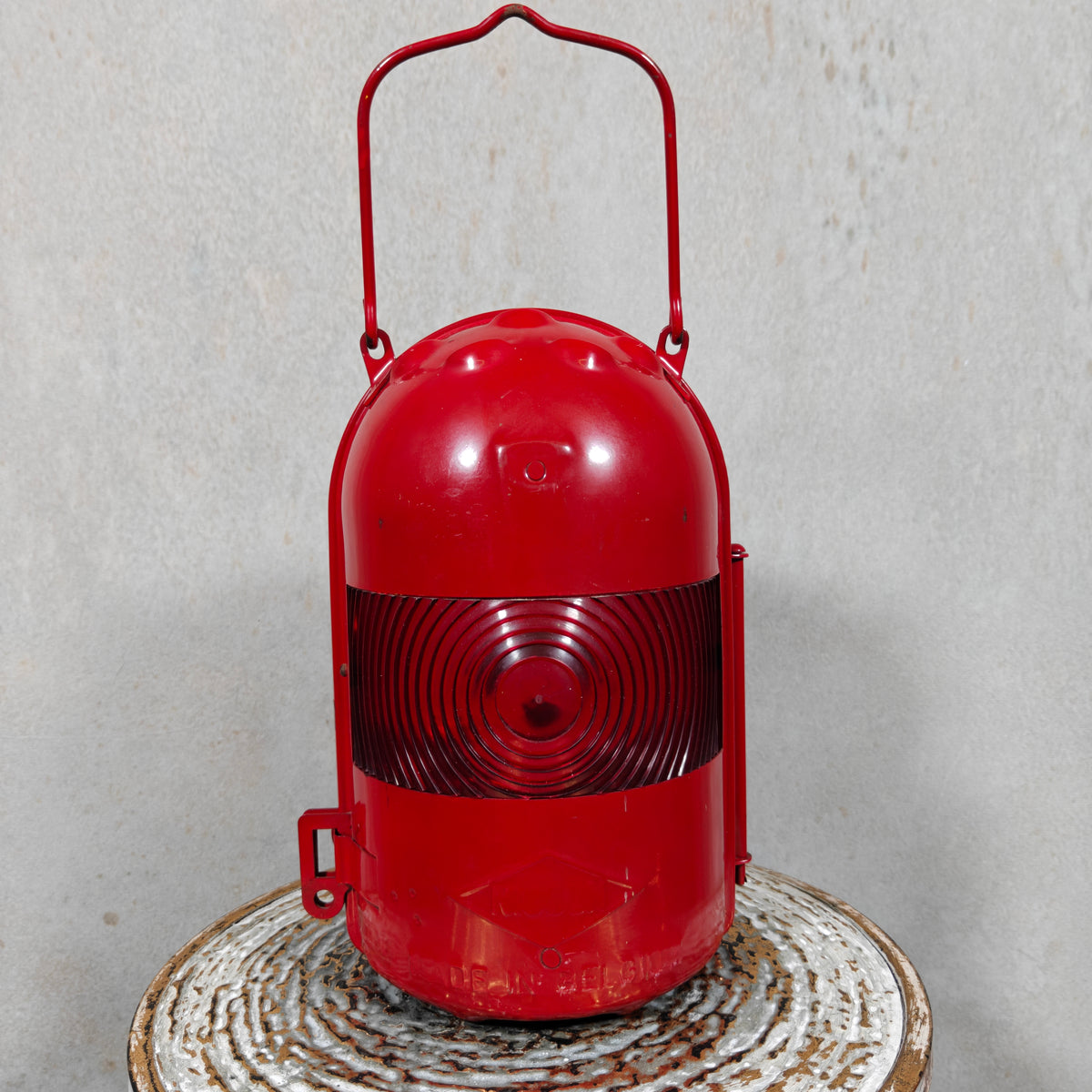 NOS Vintage Nicoln Flashing Hurricane Lantern – Belgian Petroleum Road Worker Warning Lamp