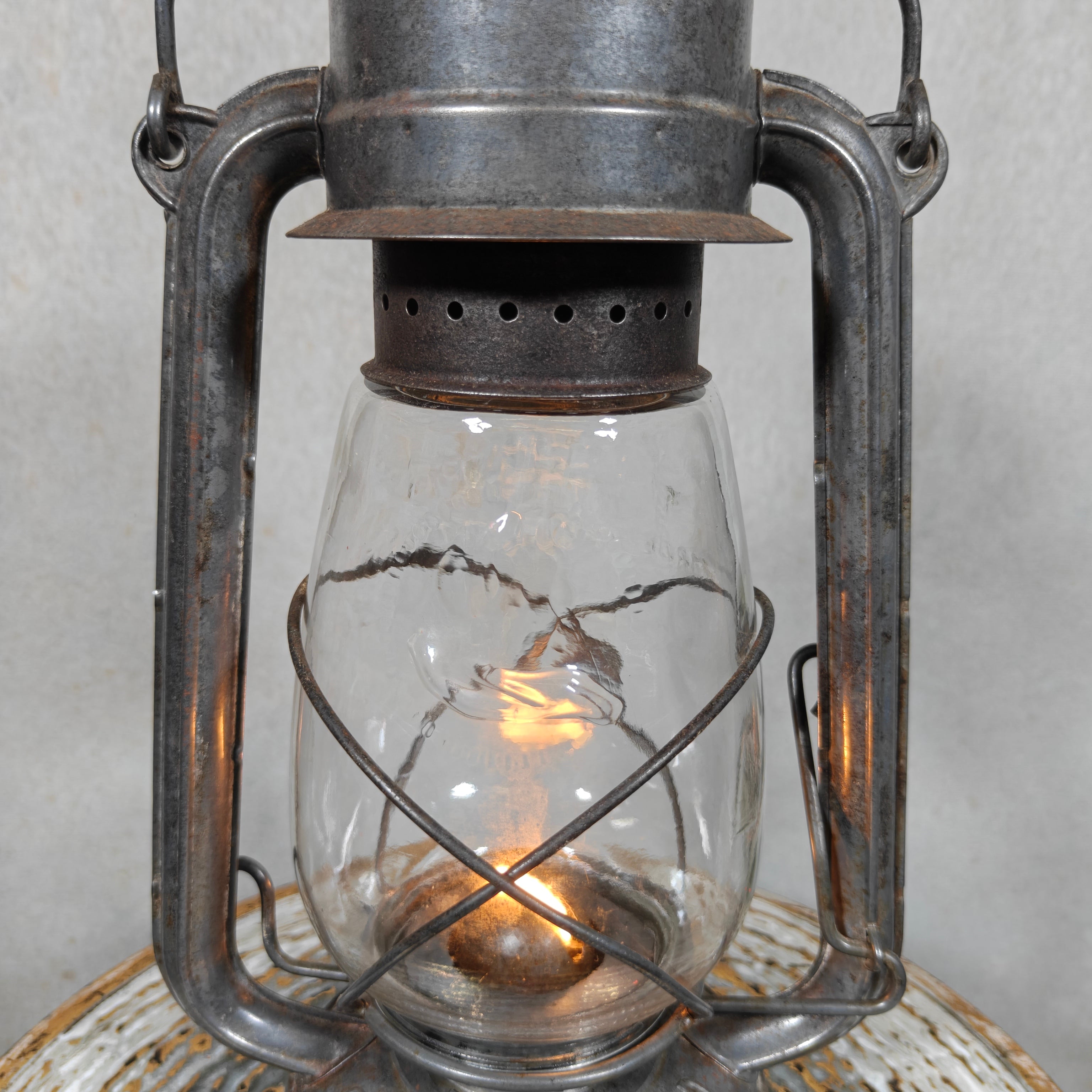 Rare Vintage Feuerhand 252 Hurricane Lantern – Post-War German Oil Lantern with Marked Glass