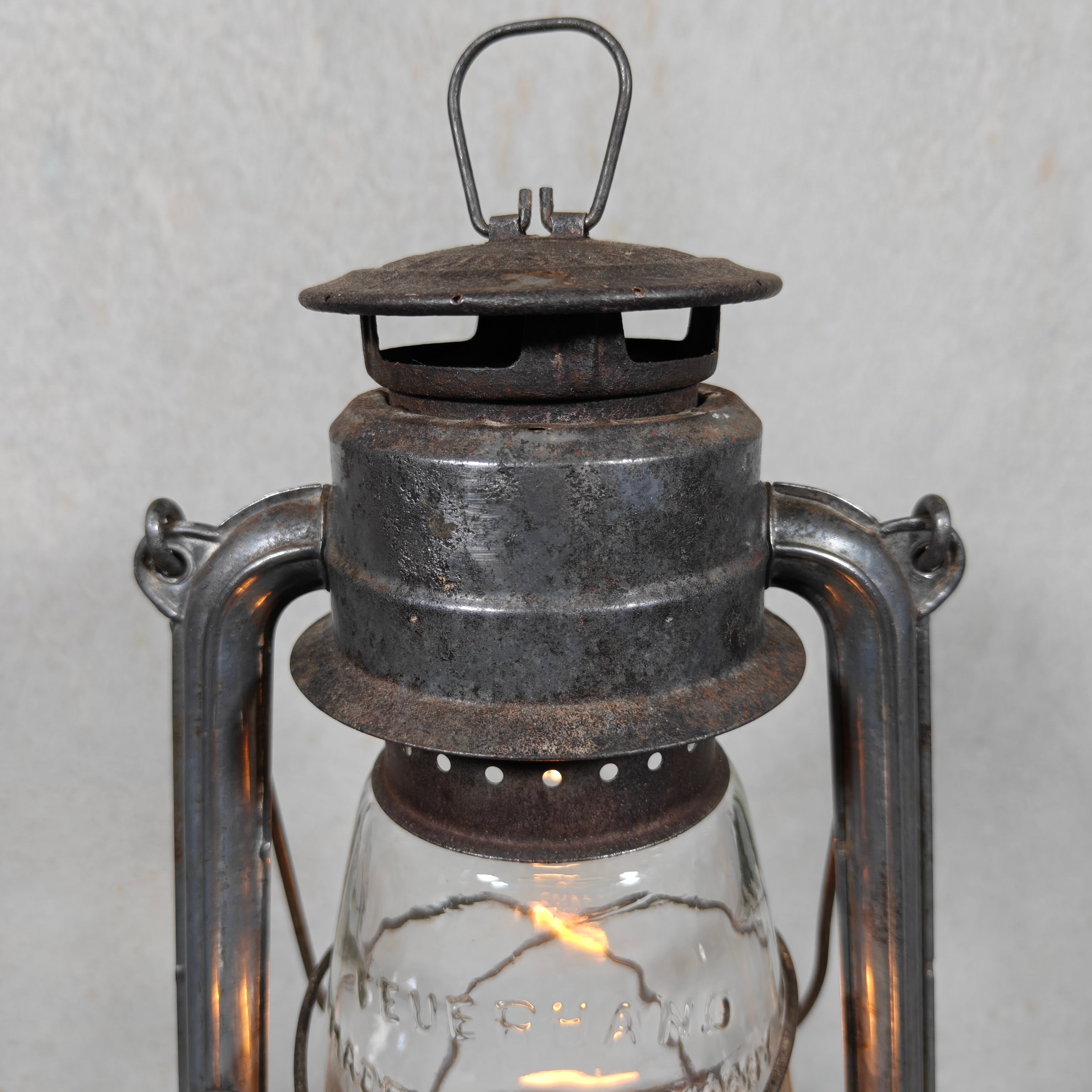 Rare Vintage Feuerhand 252 Hurricane Lantern – Post-War German Oil Lantern with Marked Glass